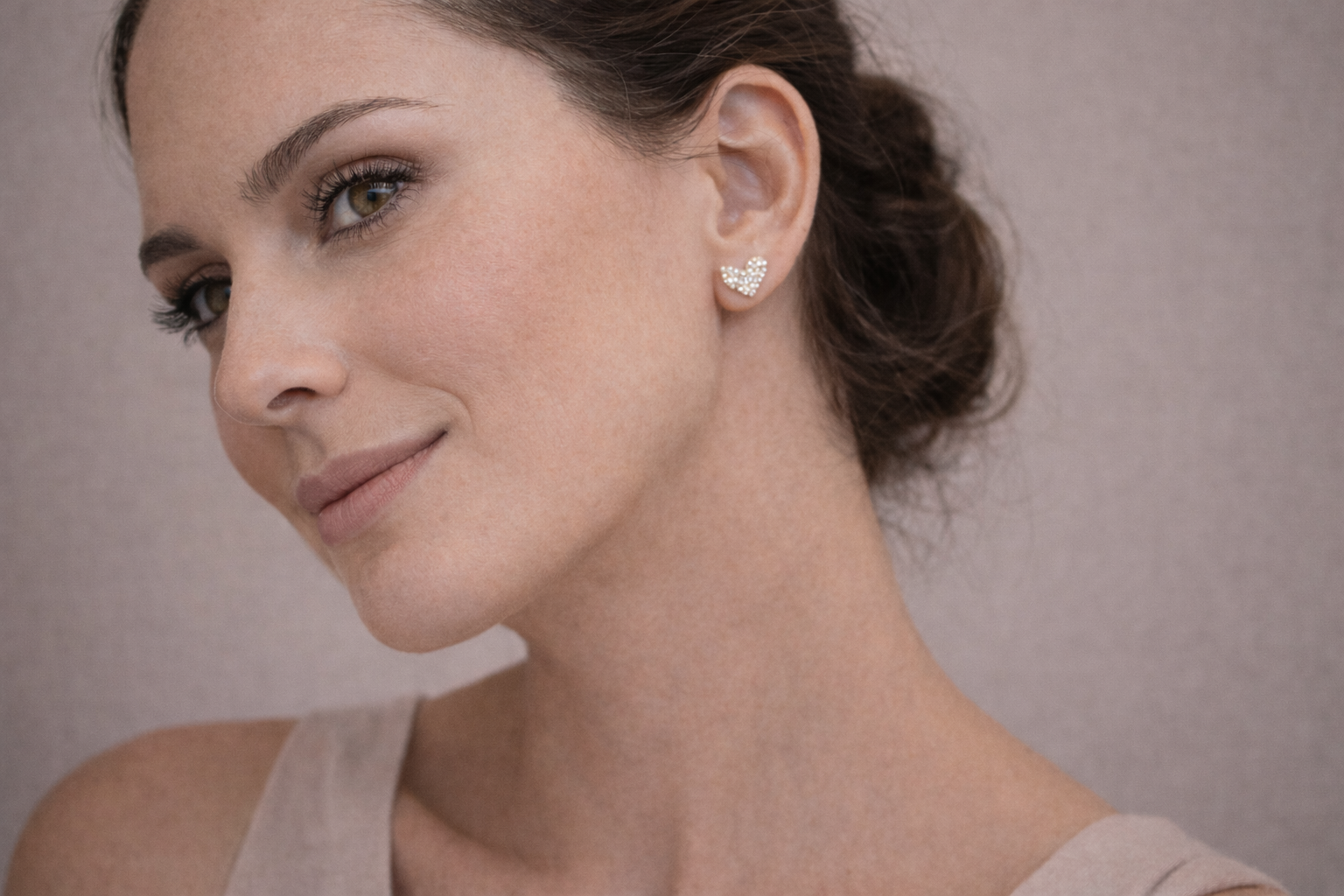 Heart-Shaped Stud Earrings