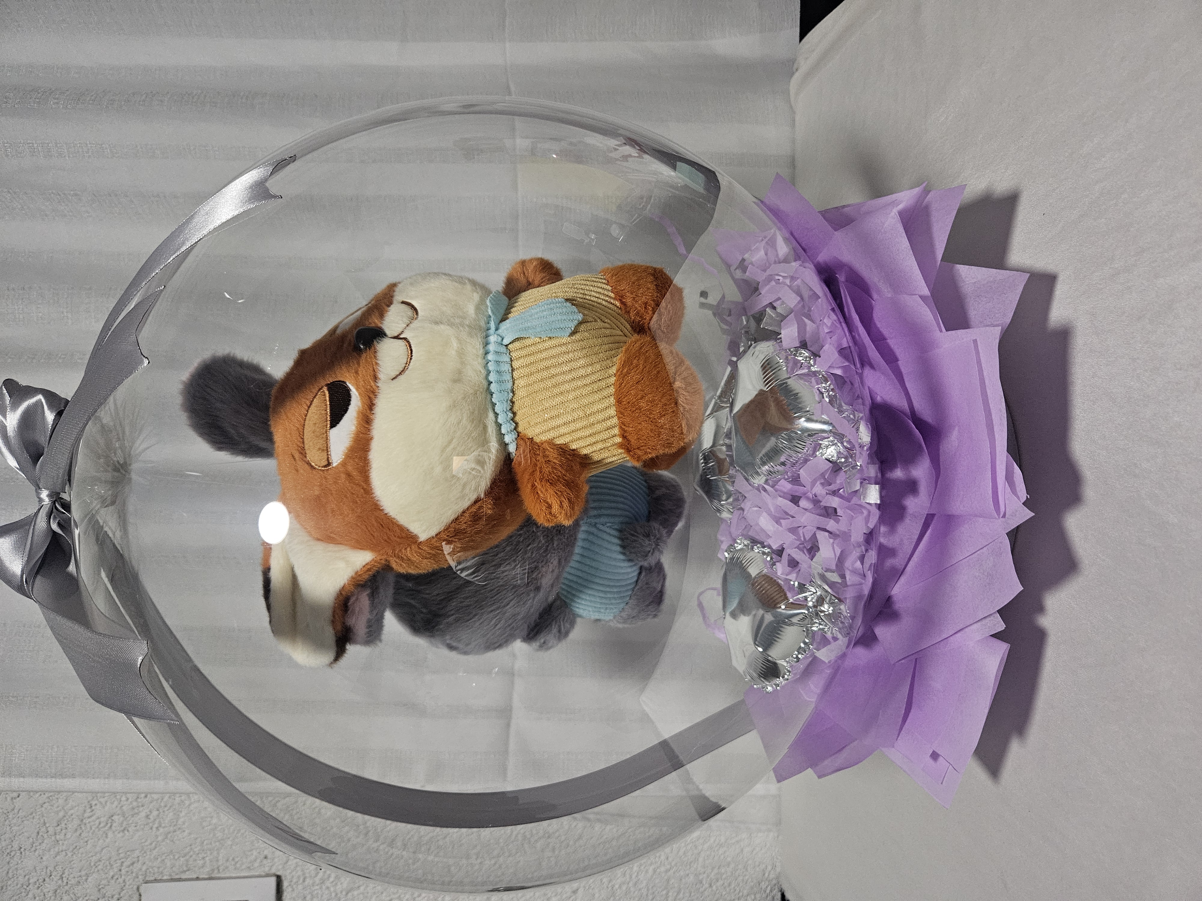Duo de peluches en globo