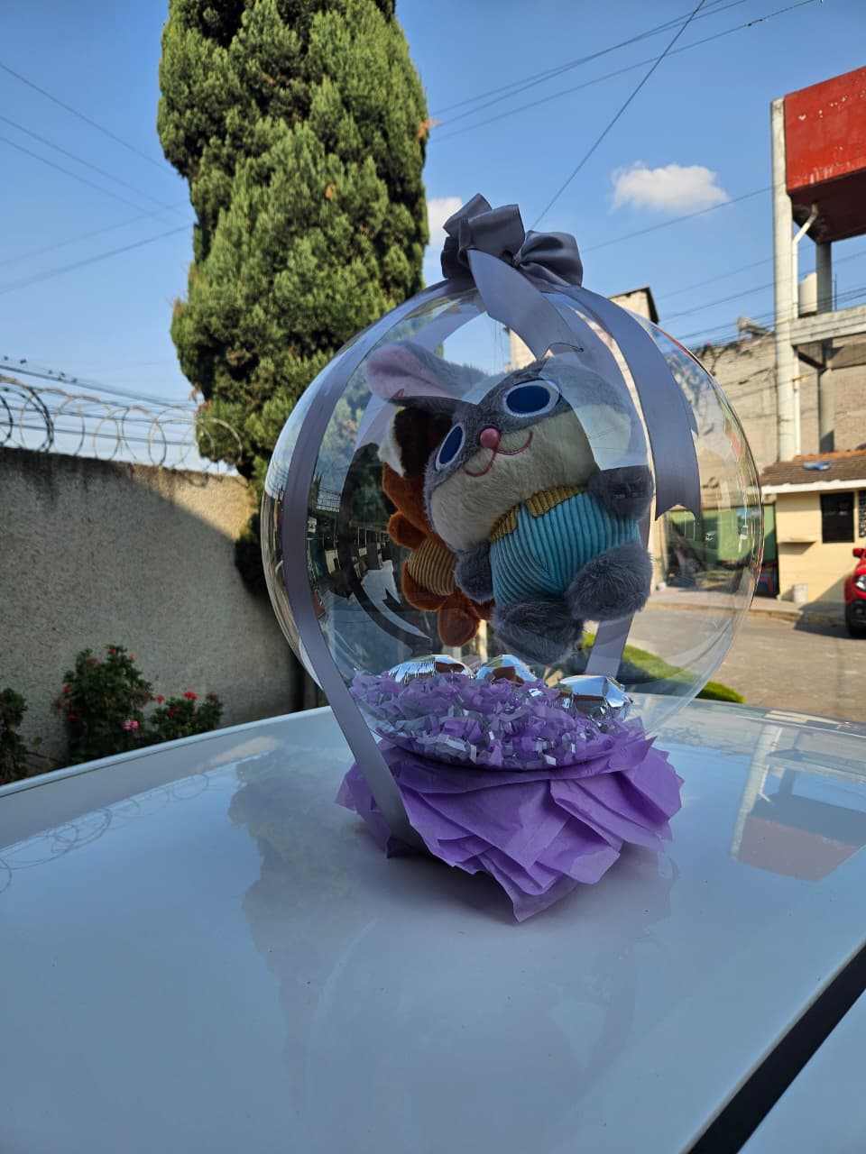 Duo de peluches en globo