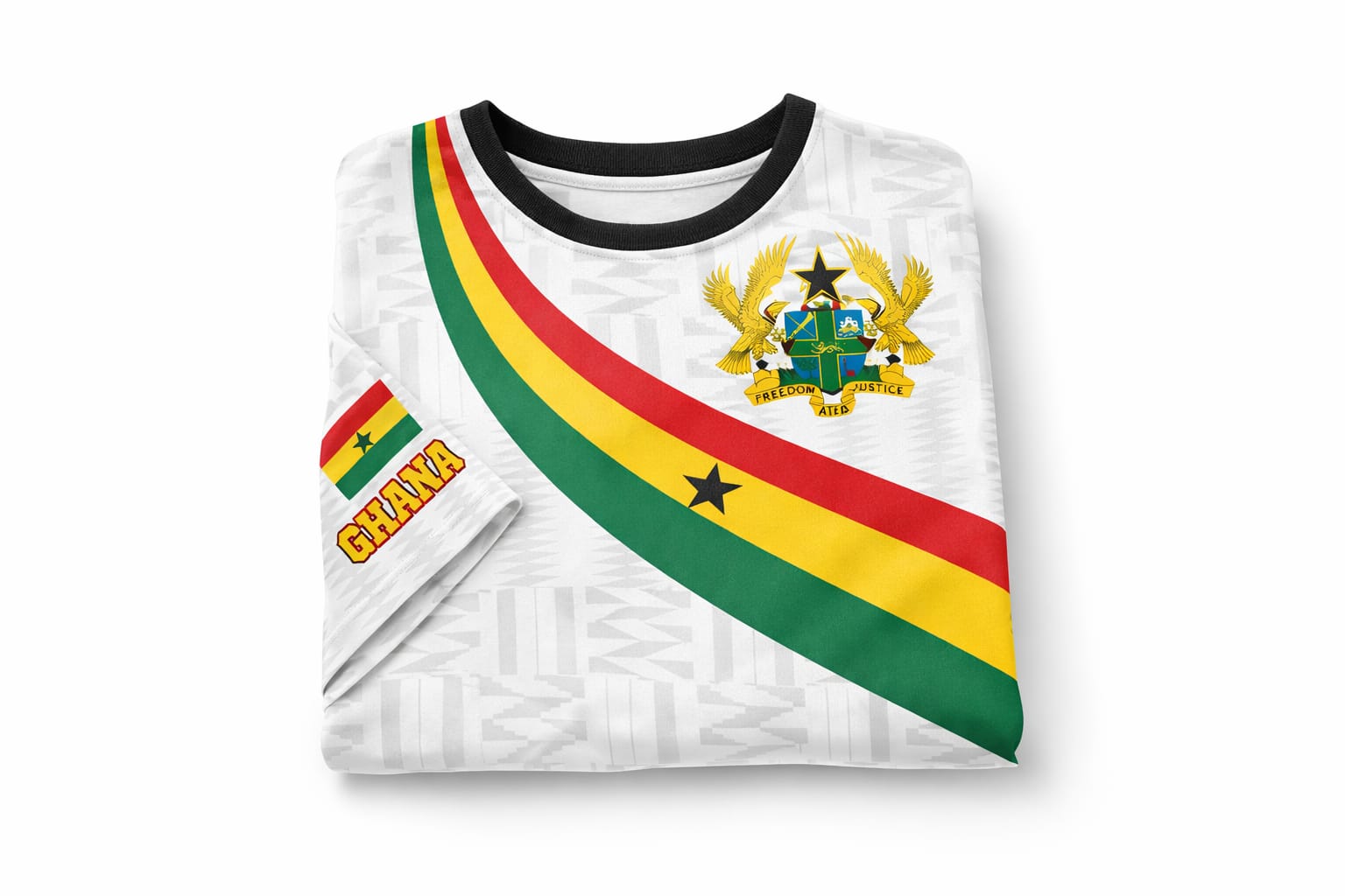 Ghana Black Star Kente Heritage Jersey- White