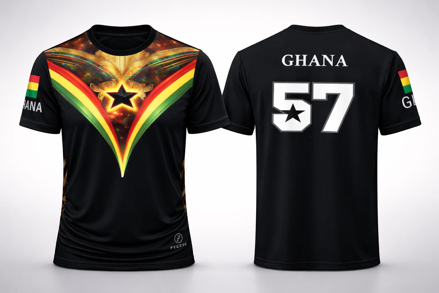 Pycese Ghana Black Stars Galaxy Jersey