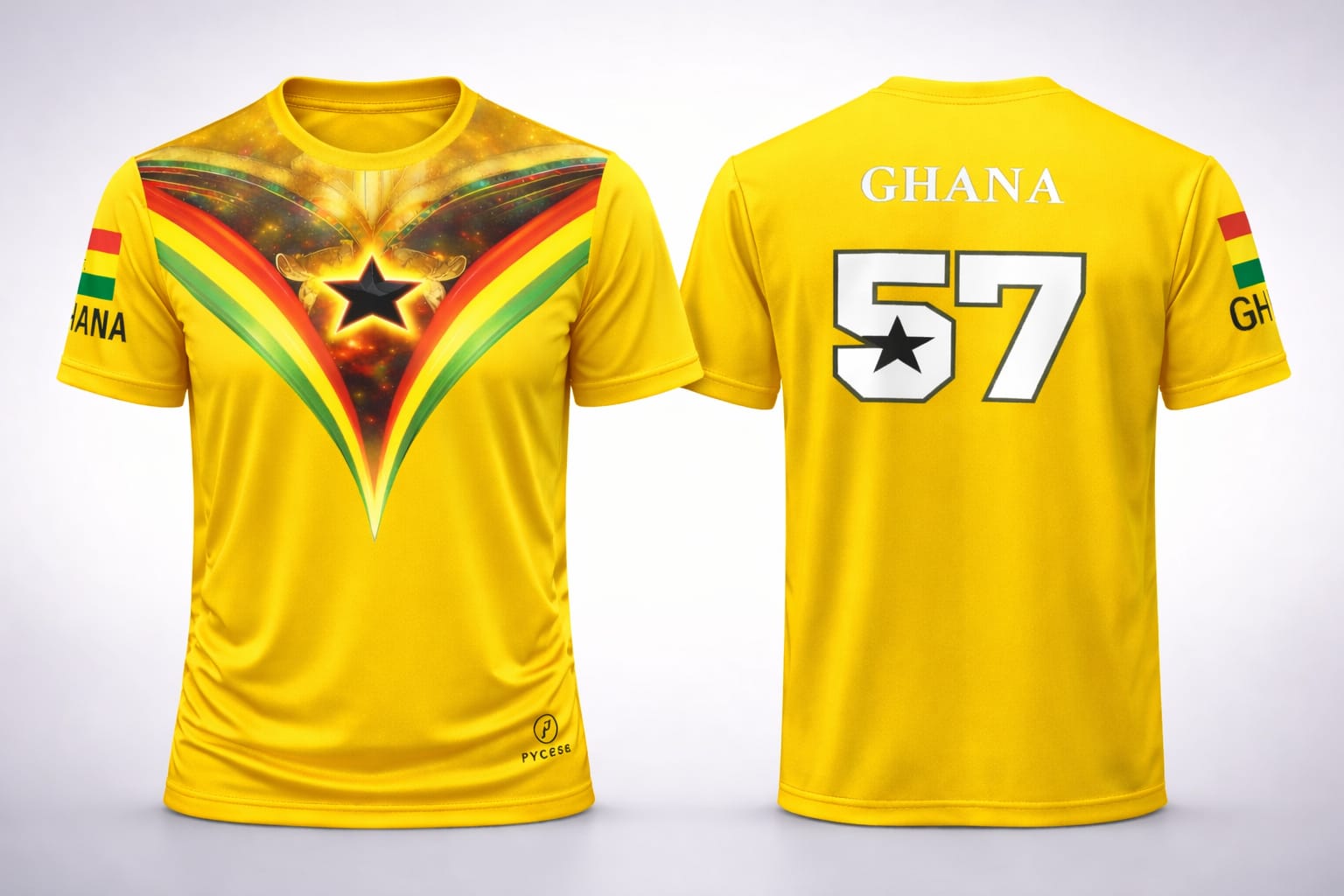Pycese Ghana Black Stars Galaxy Jersey
