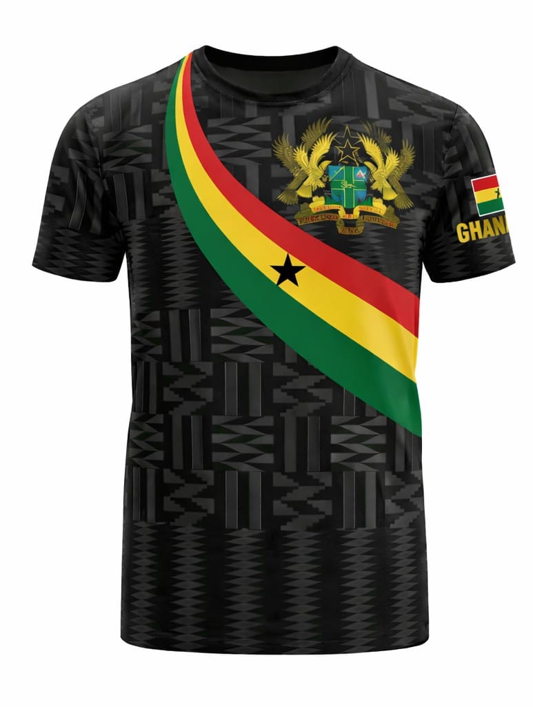 Ghana Black Star Kente Heritage Jersey-  Black