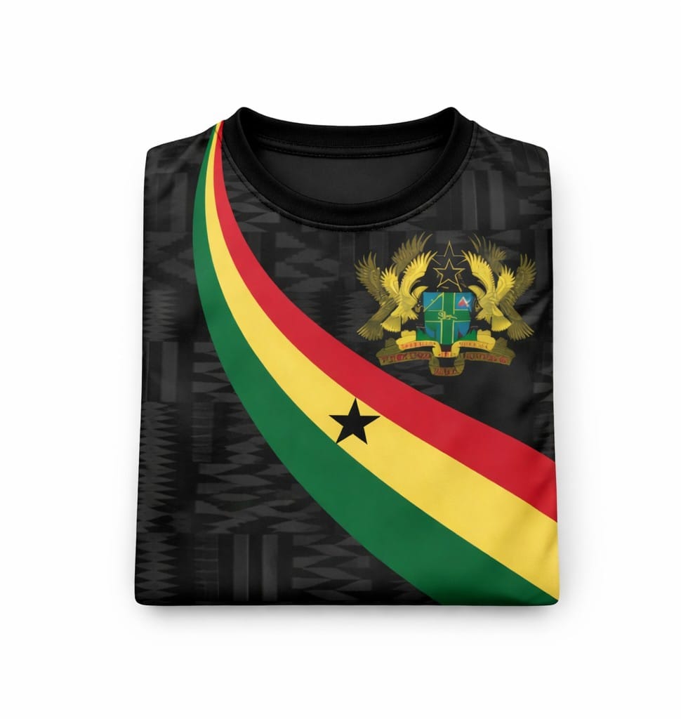 Ghana Black Star Kente Heritage Jersey-  Black
