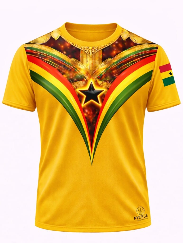 Pycese Ghana Black Stars Galaxy Jersey