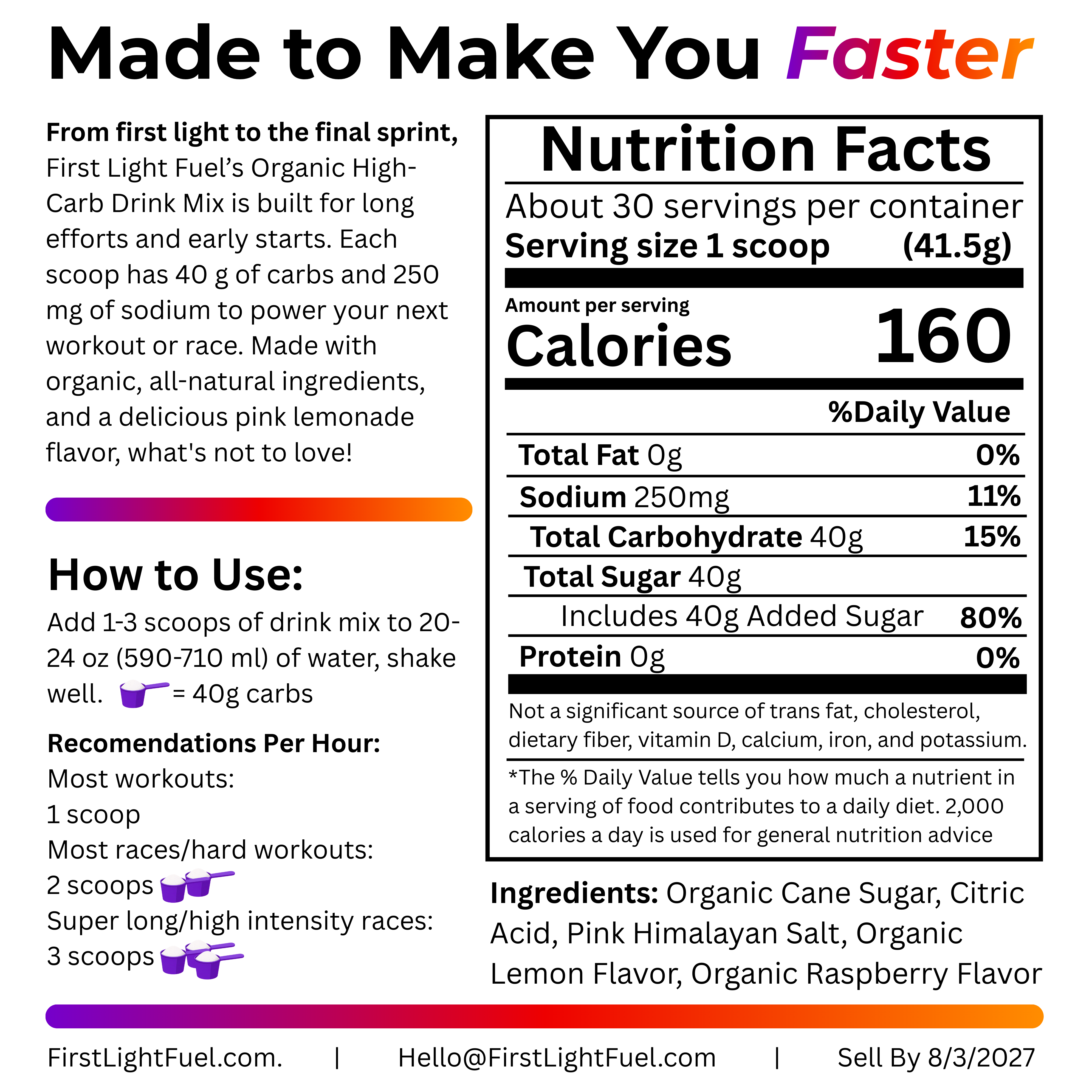 Organic High-Carb Mix 30 Serving Bag