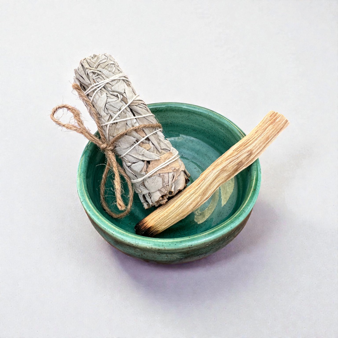 Green Ceramic Smudge Bowl