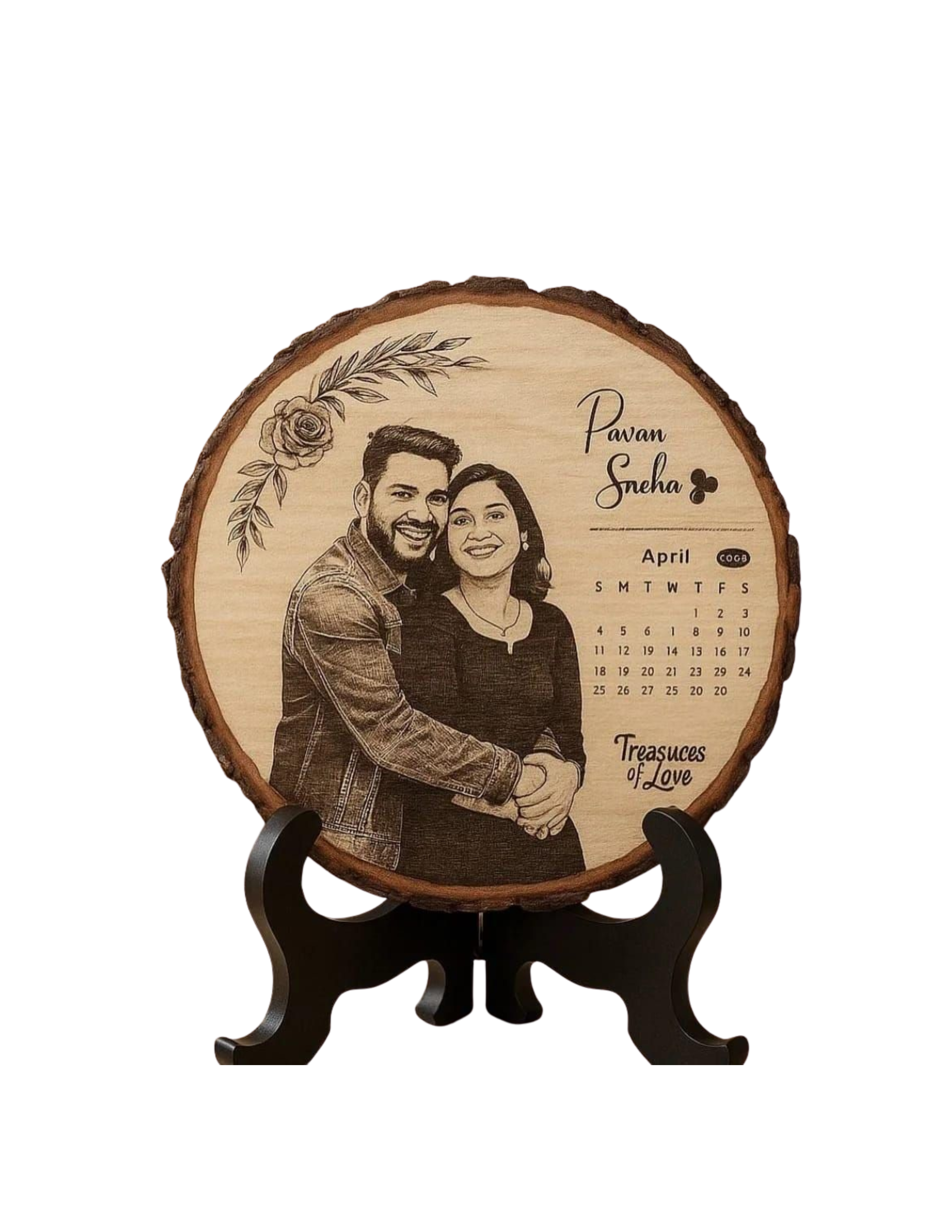 Personalized Photo Frame – Mango Wood with Laser Engraving