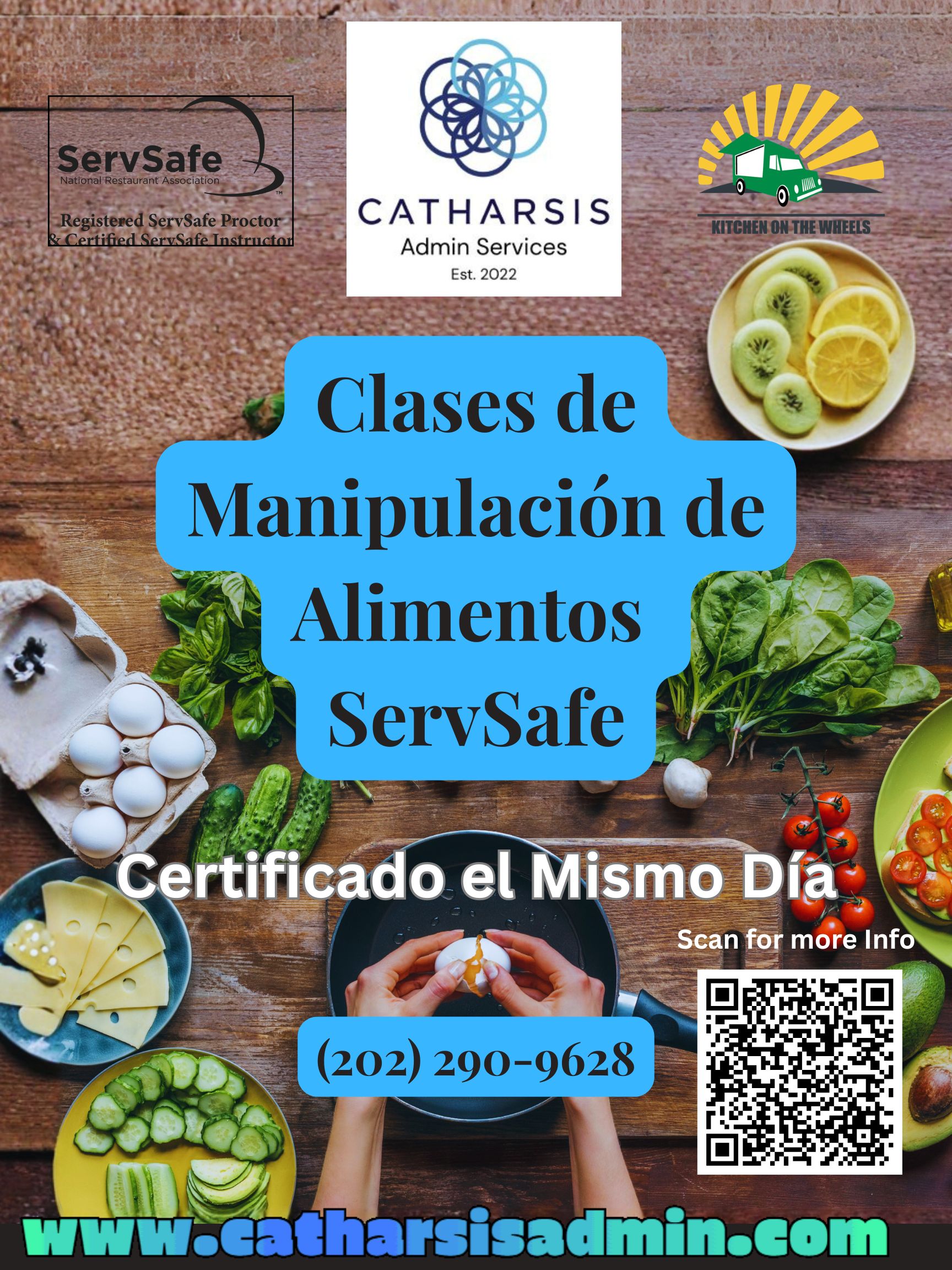 Certificación de Gerente de Alimentos ServSafe — Capacitación en Un Día Clases Bilingües Disponibles (Inglés y Español)