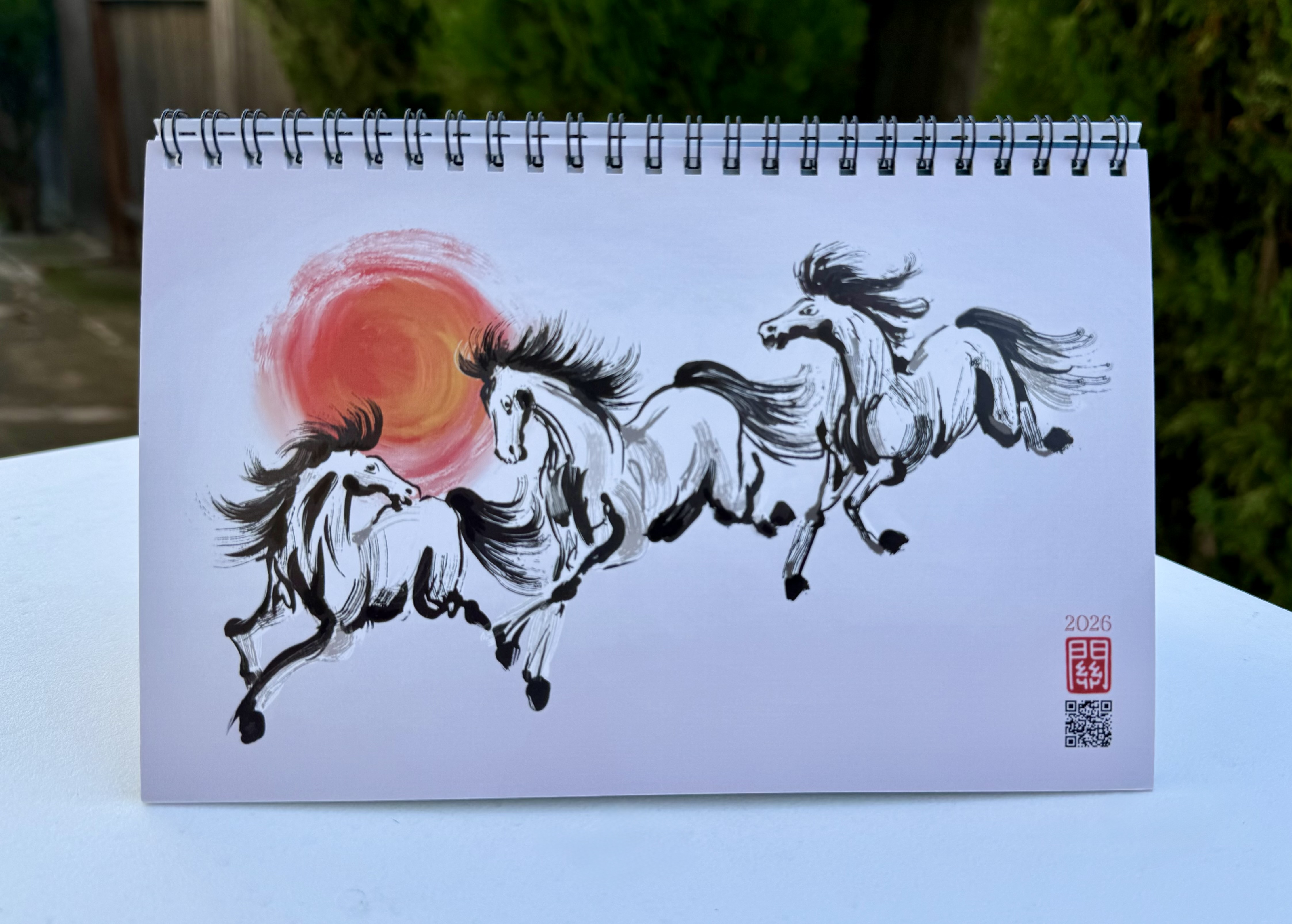 Lunar New Year Moon Phases Botanical Zodiac Desk Calendar