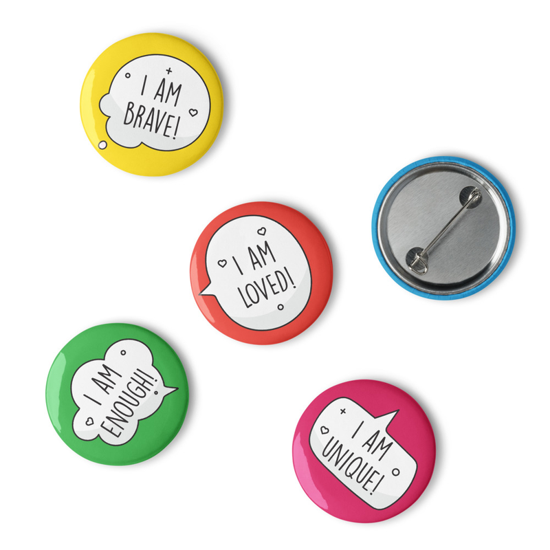Set of pin buttons