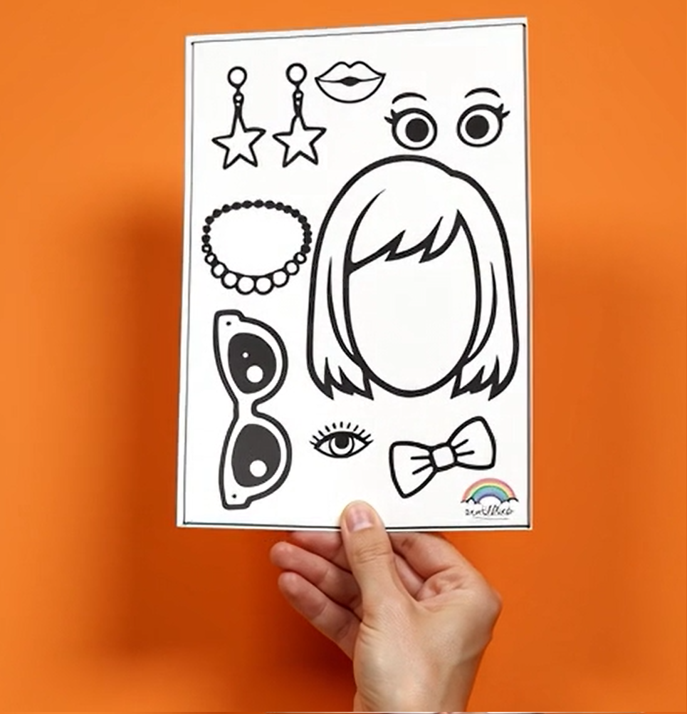 Desenhos para colorir e criar com caras de crianças