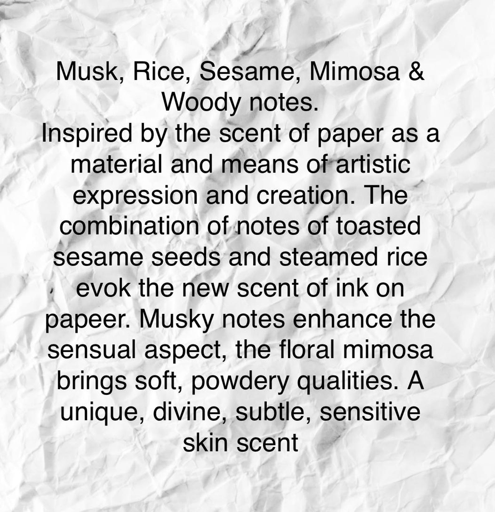 Papyrus: Paper inspired Perfume Handmade Artisan Perfume | Rice, Sesame, Mimosa & Musk | Niche Fragrance Evoking Ink + Paper | Unisex Scent
