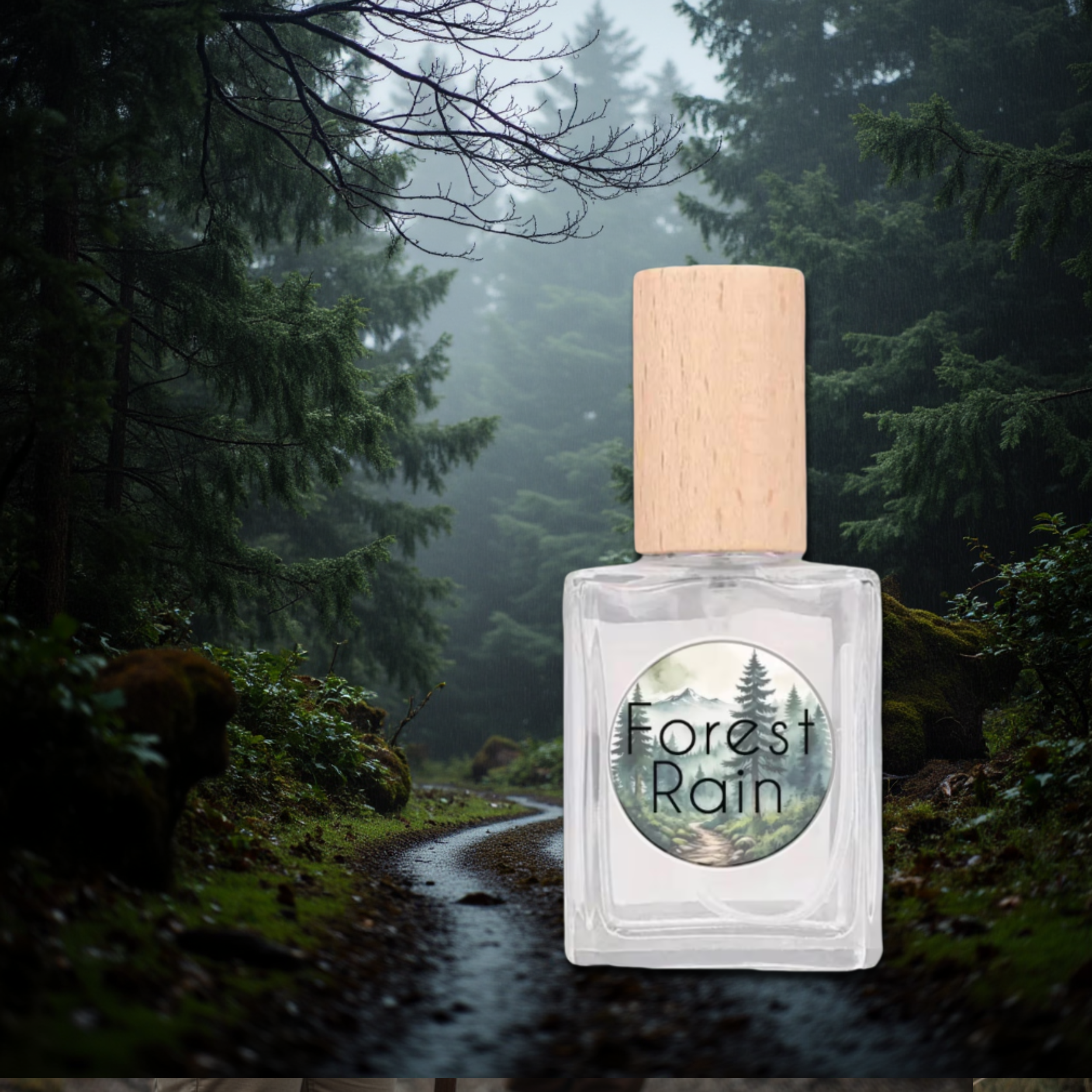 Forest Rain Fragrance – Handcrafted Nature Fragrance, Moss, Pine & Wet Earth Scent UNISEX fresh, earthy, and softly atmospheric