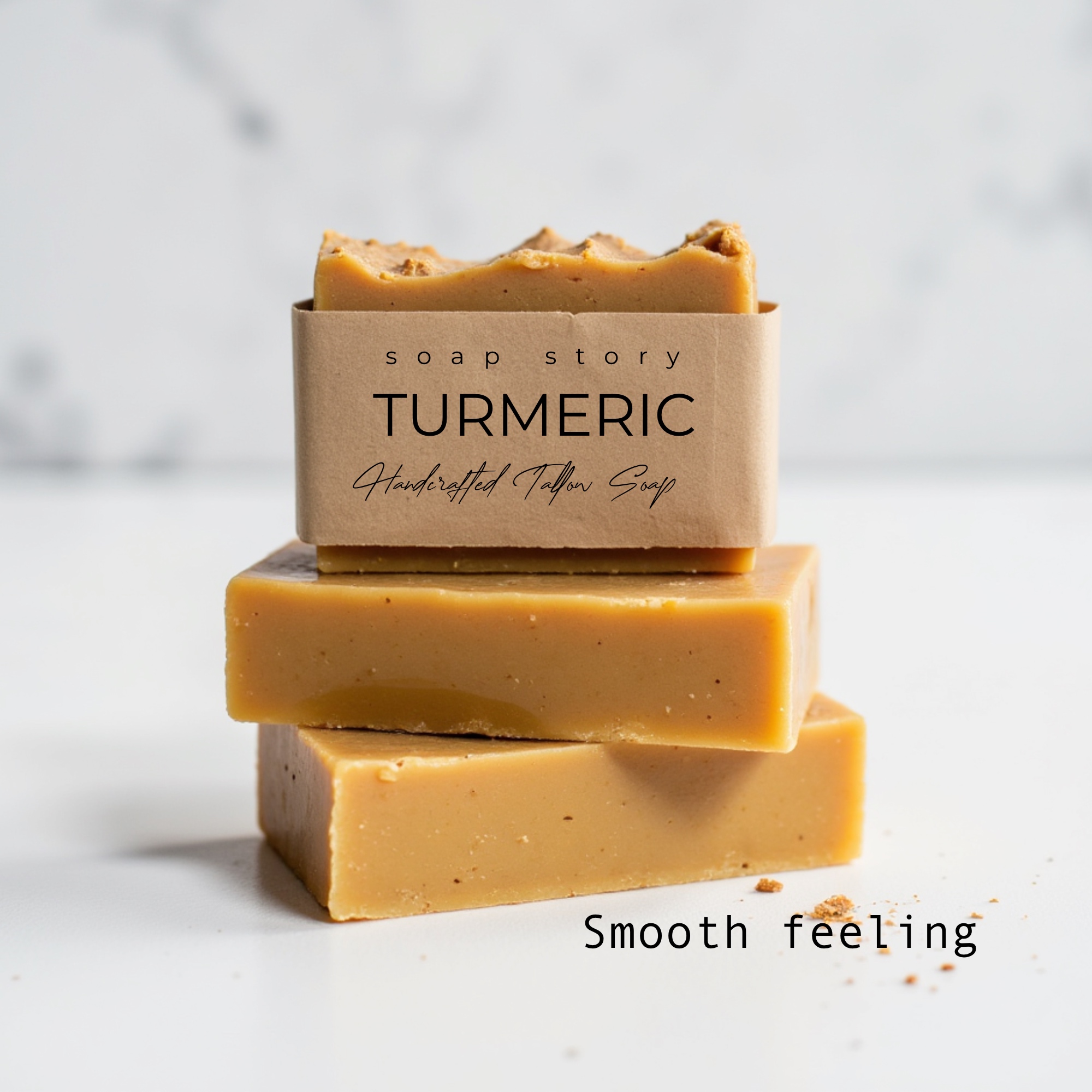 Handgemaakte Tallow Zeep met Kurkuma Turmeric Warm Aards en Krachtig