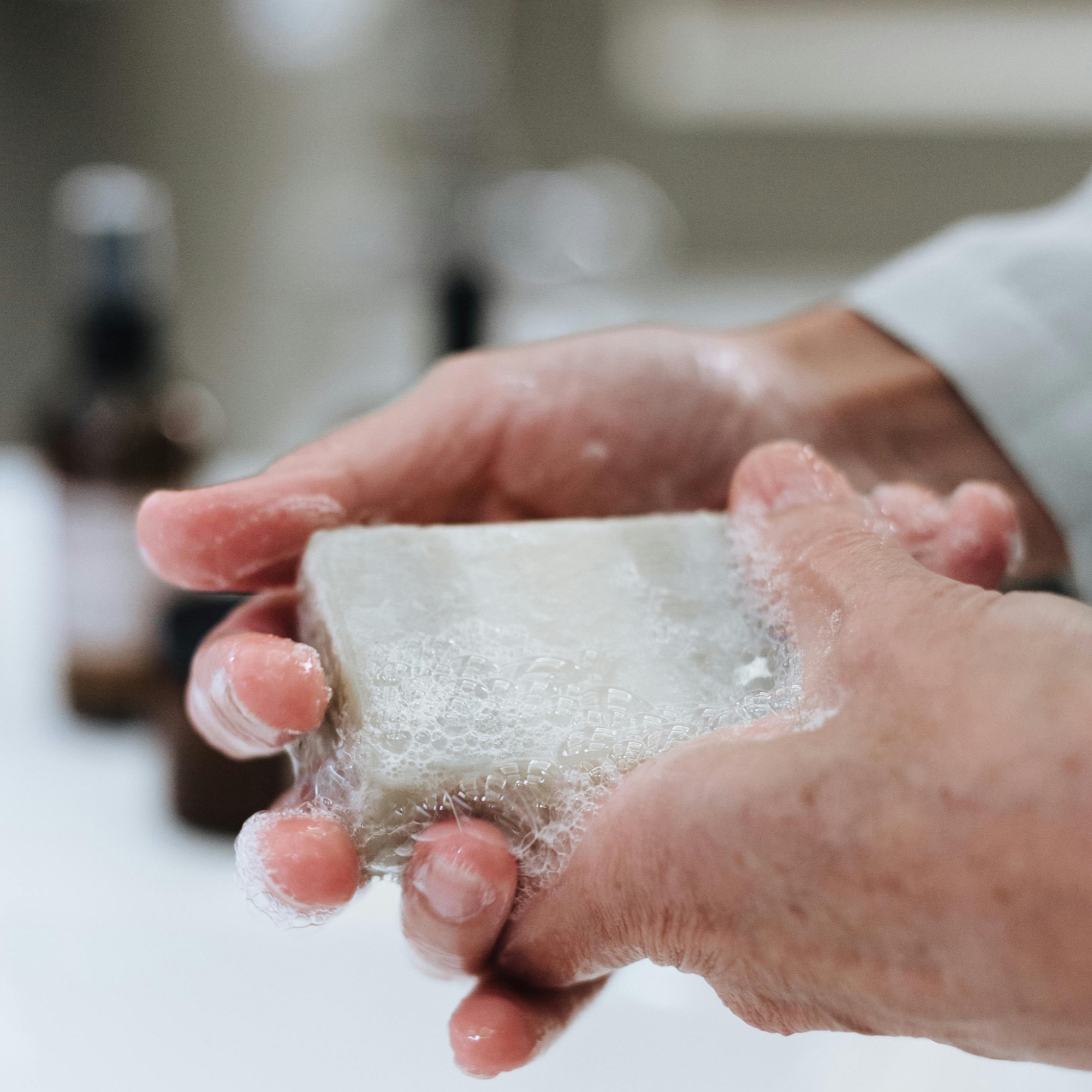 Natuurlijke handgemaakte Tallow Zeep FLAX ongeparfumeerd met lijnzaad gel voor de gevoelige huid