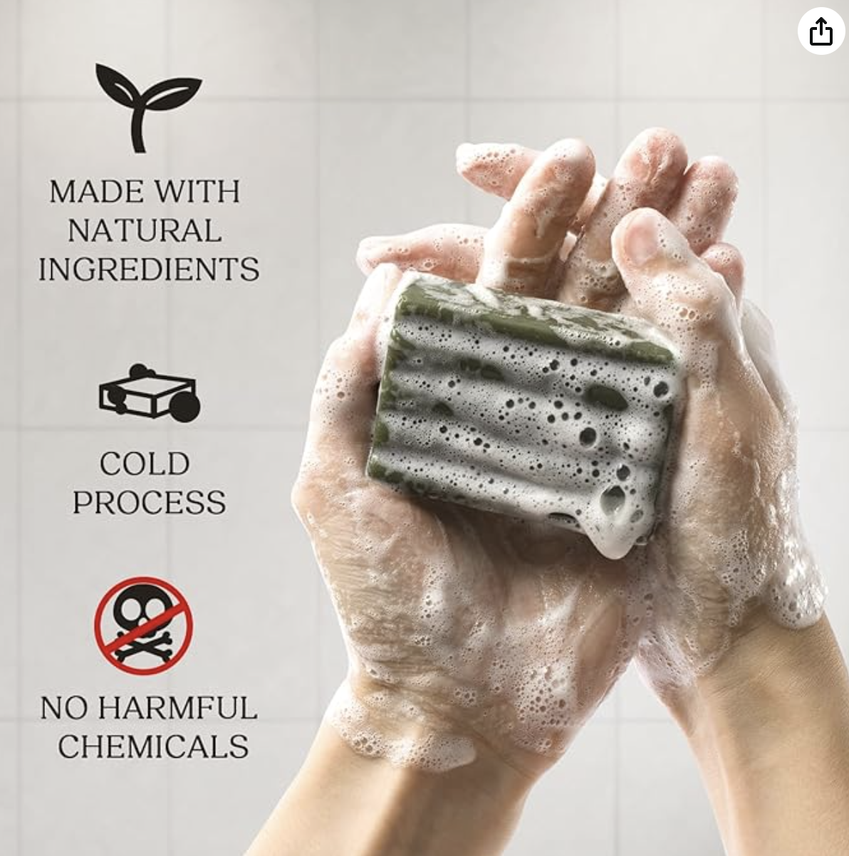 Ongetemd Robuust en Fris Ambachtelijke Zeep Natuurlijke handgemaakte Tallow Zeep CEMENT