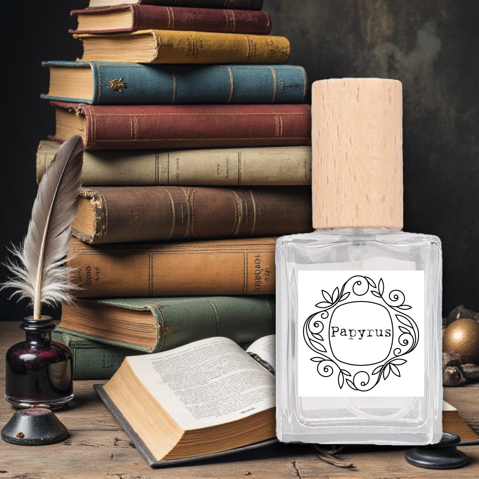 Papyrus: Op Papier Geïnspireerd Parfum – Handgemaakt Ambachtelijk Parfum | Rijst, Sesam, Mimosa & Musk | Nichegeur die Inkt + Papier Oproept | Uniseks Geur