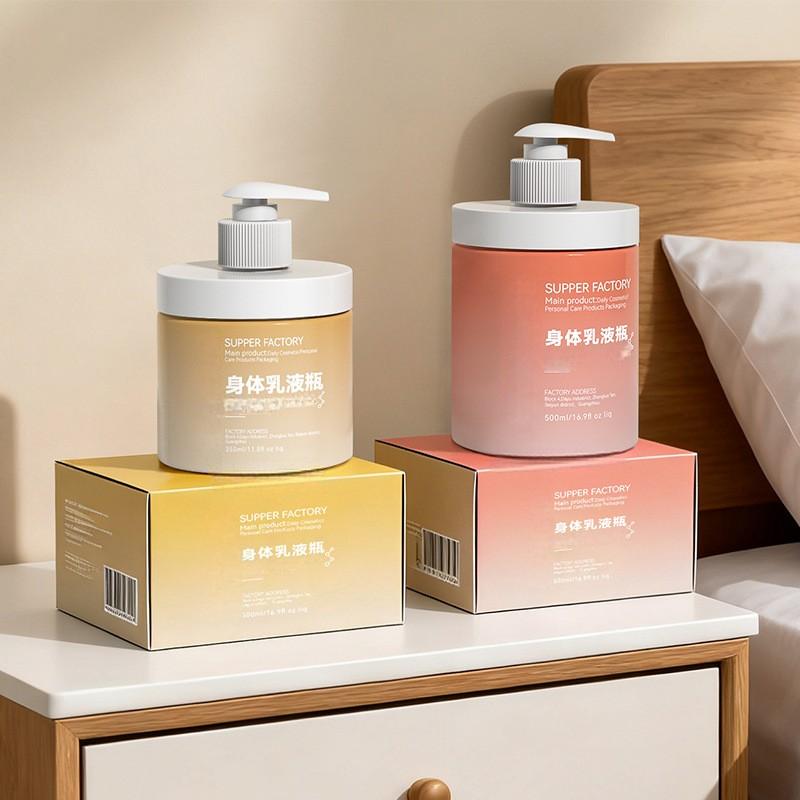 Body Lotion bottle Set,PET press pump wide-mouth bottle 400ml