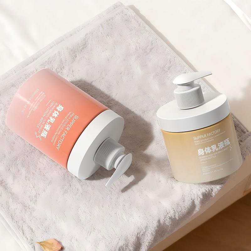 Body Lotion bottle Set,PET press pump wide-mouth bottle 400ml