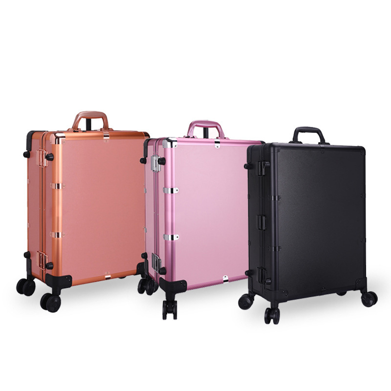 Professional Rolling cosmetic case,Lamp Trolley Makeup Case,Large Capacity Makeup Tool Box