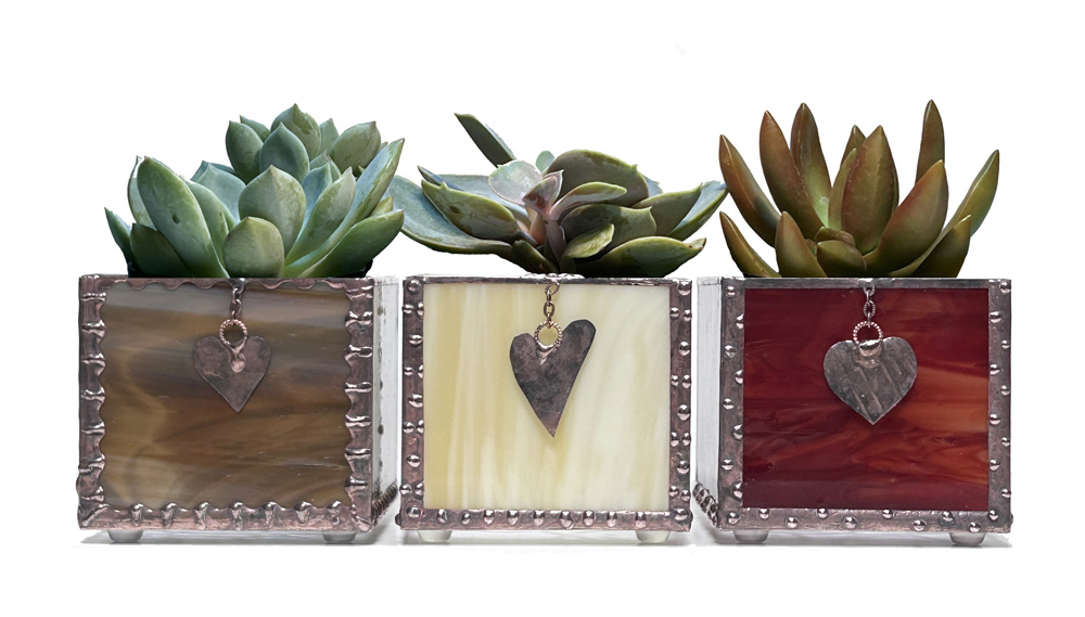 Stained Glass Succulent Planter Set