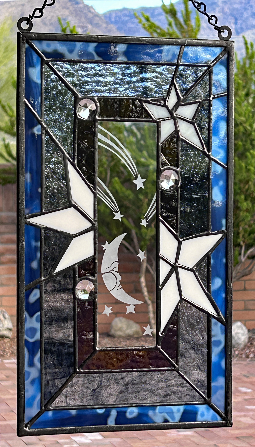Celestial Stained Glass Panel