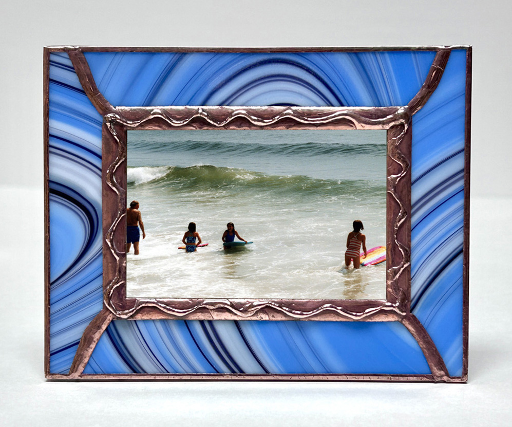 Blue Stained Glass Picture Frame