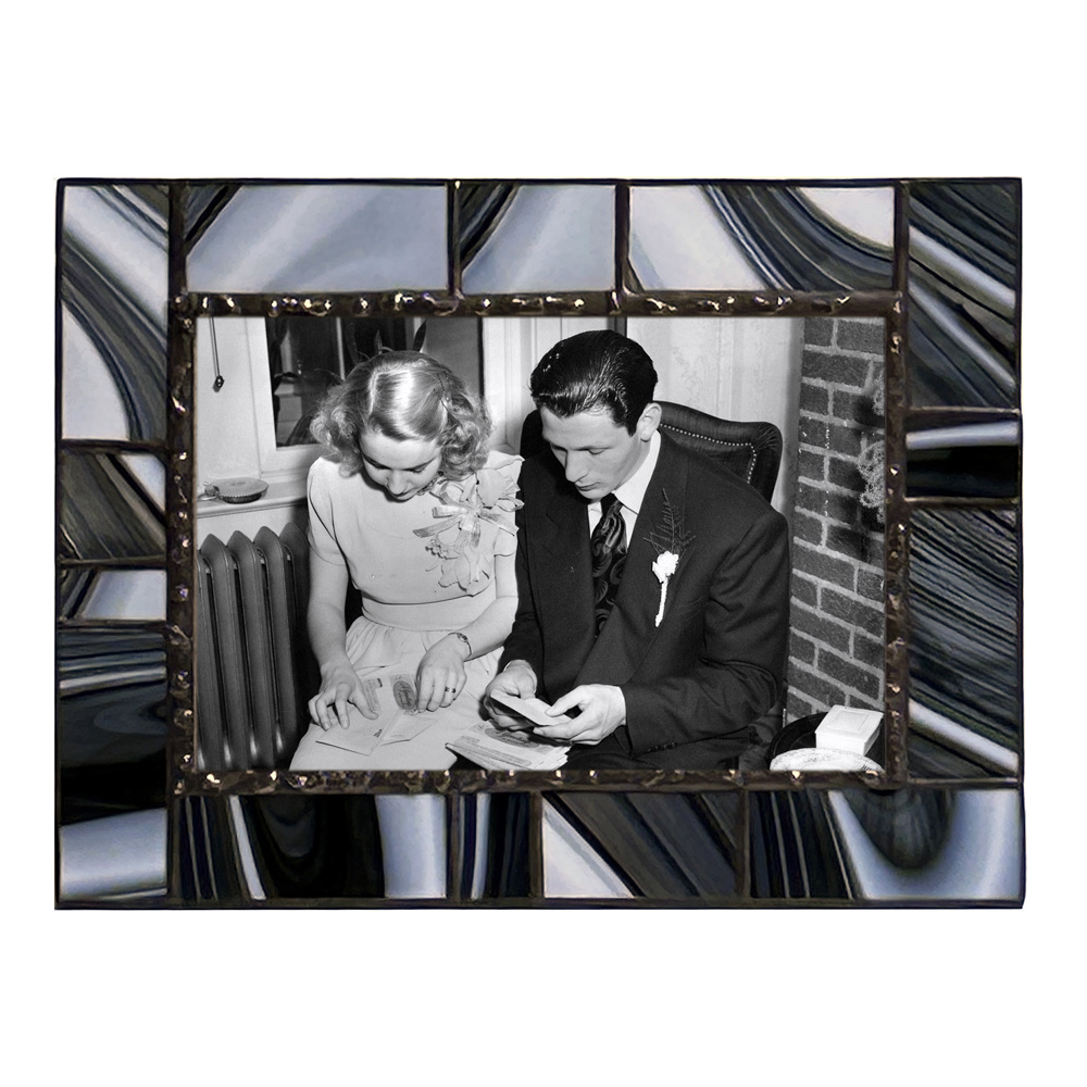 Black Baroque Glass Photo Frame