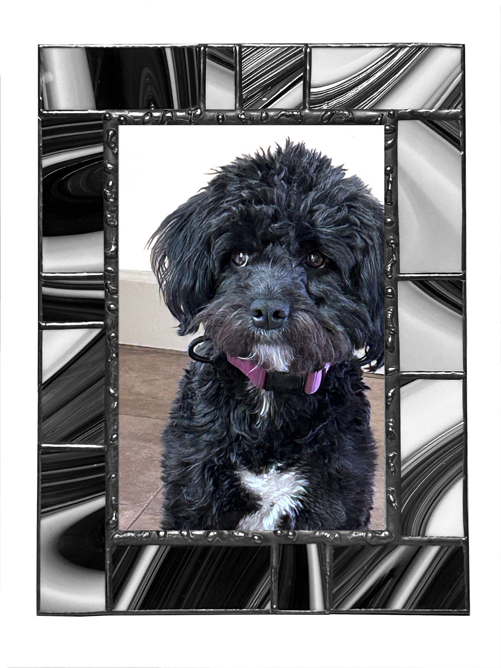Black Baroque Glass Photo Frame