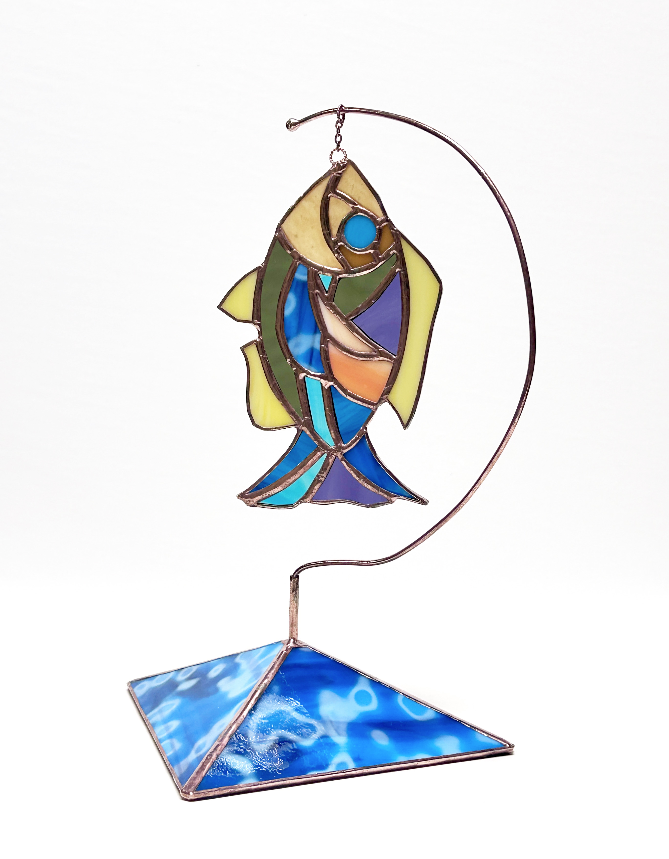 Stained Glass Fish Sculpture