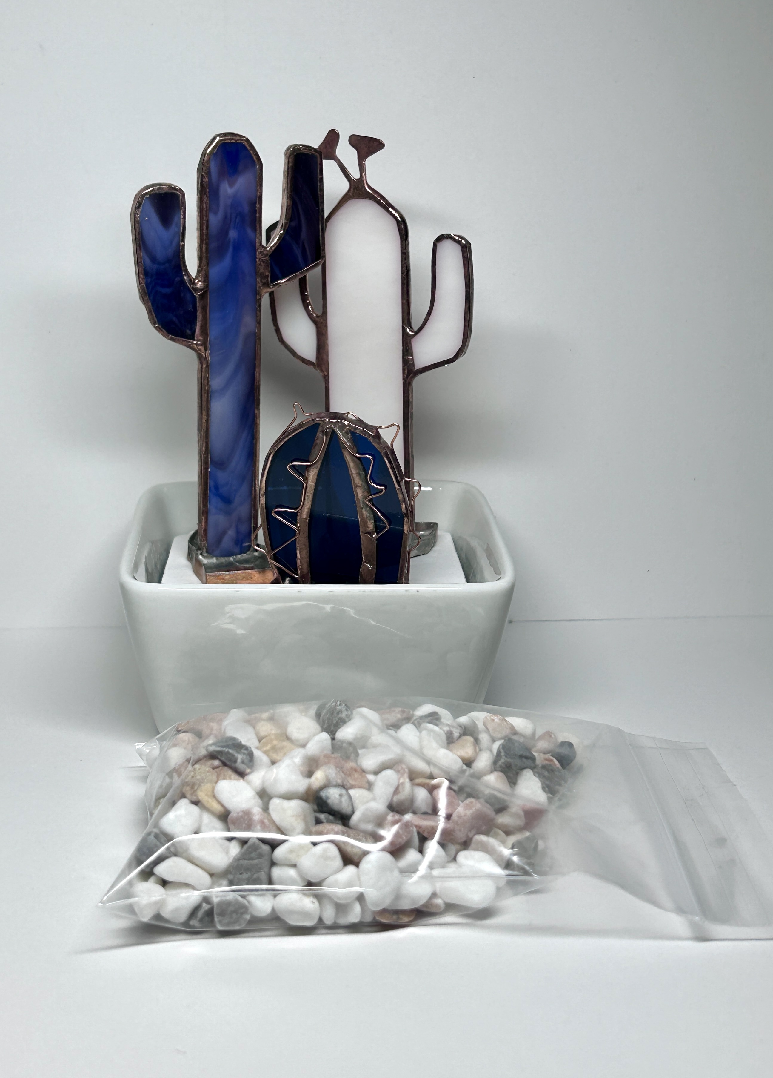 Stained Glass Cactus Decor