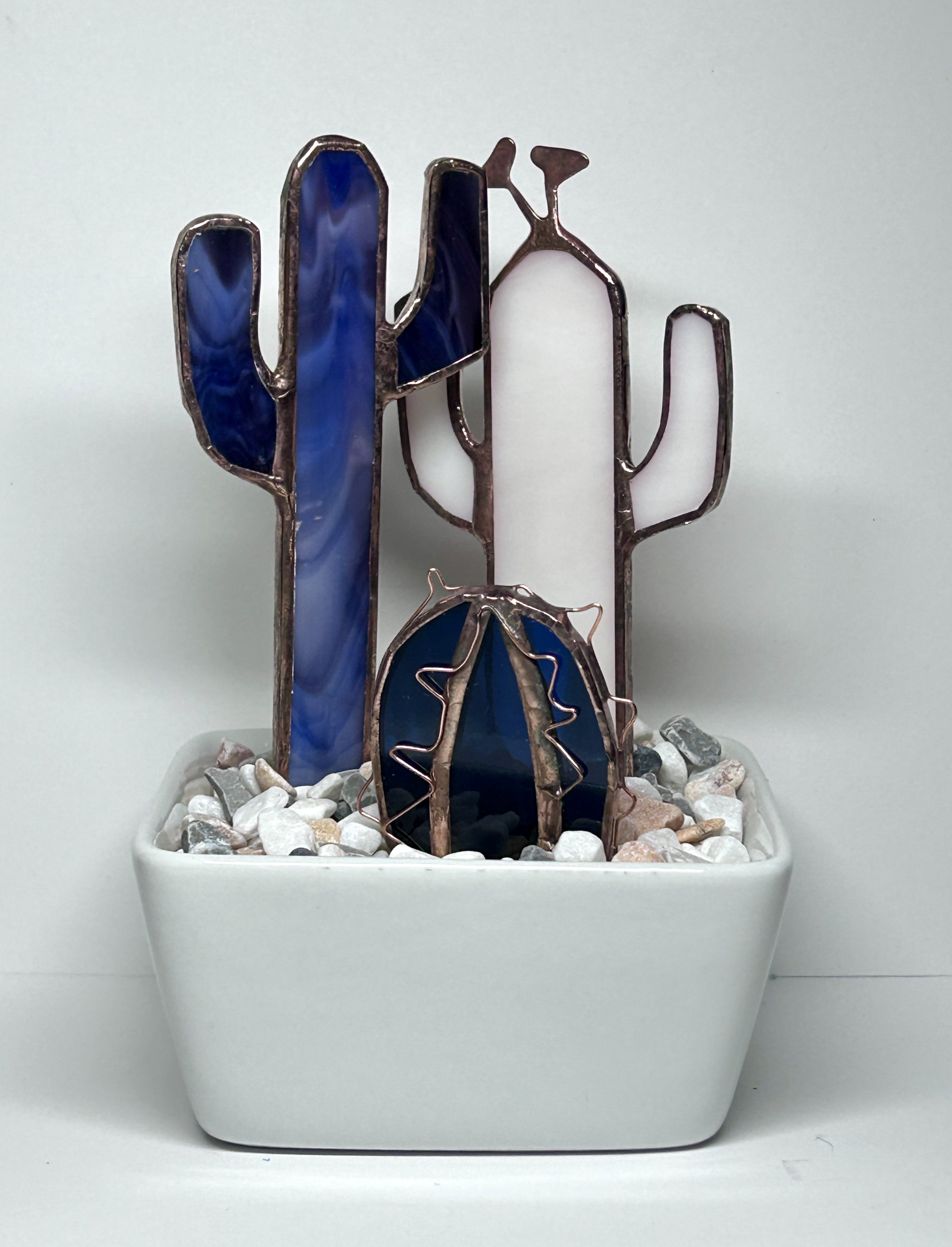 Stained Glass Cactus Decor