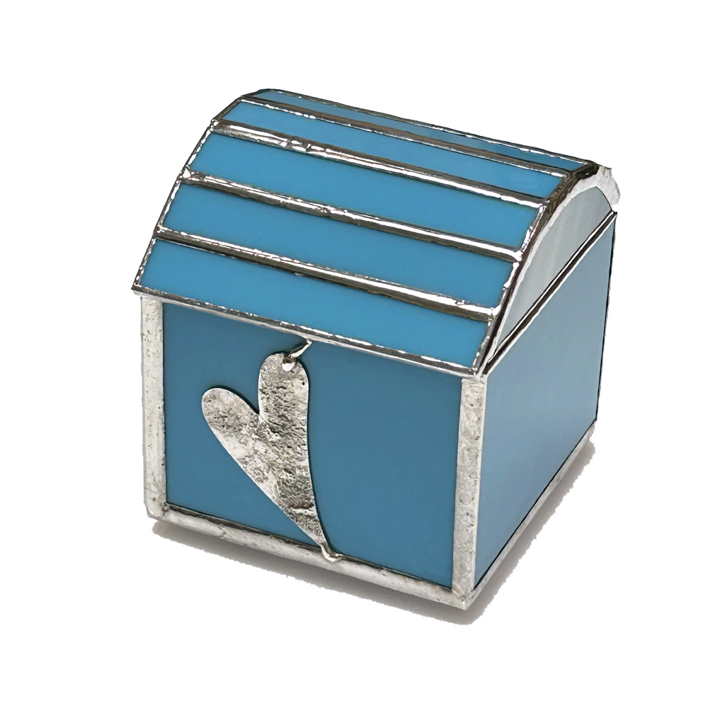 Blue Stained Glass Treasure Box