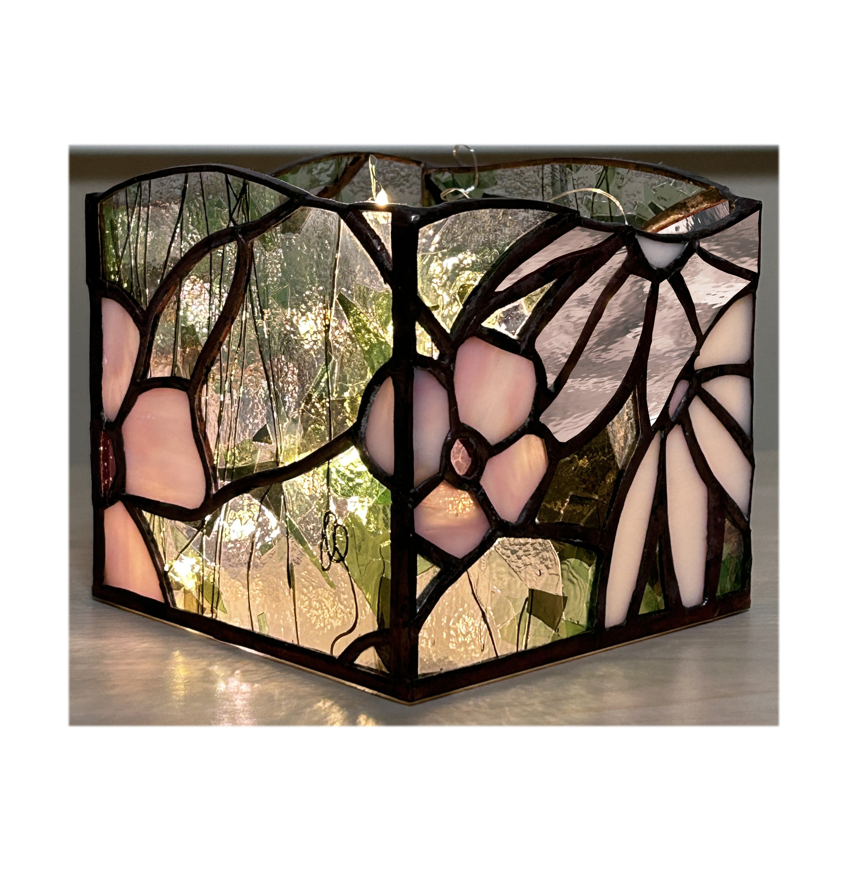 Stained Glass Flower Candle Holder