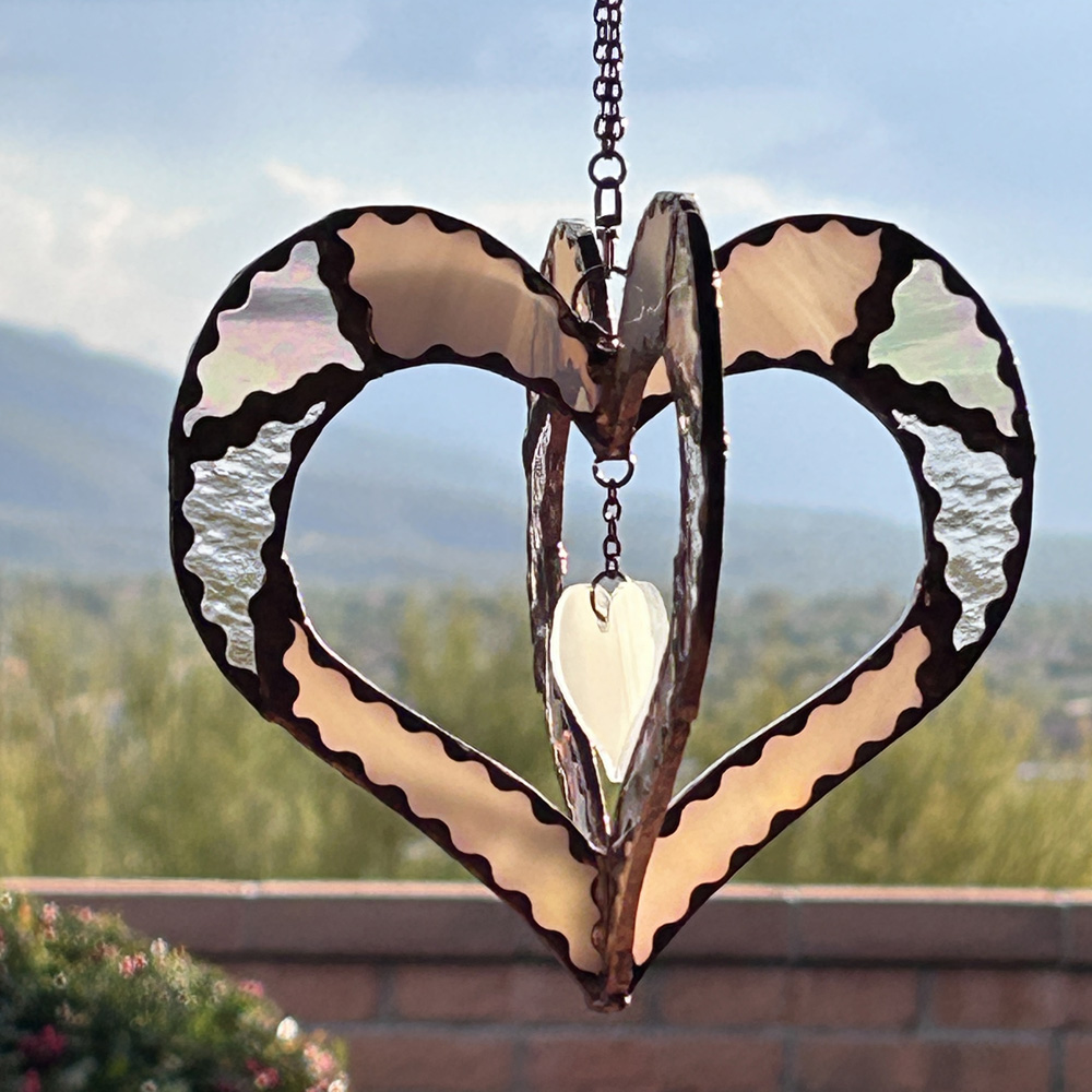 Stained Glass Heart Spinner