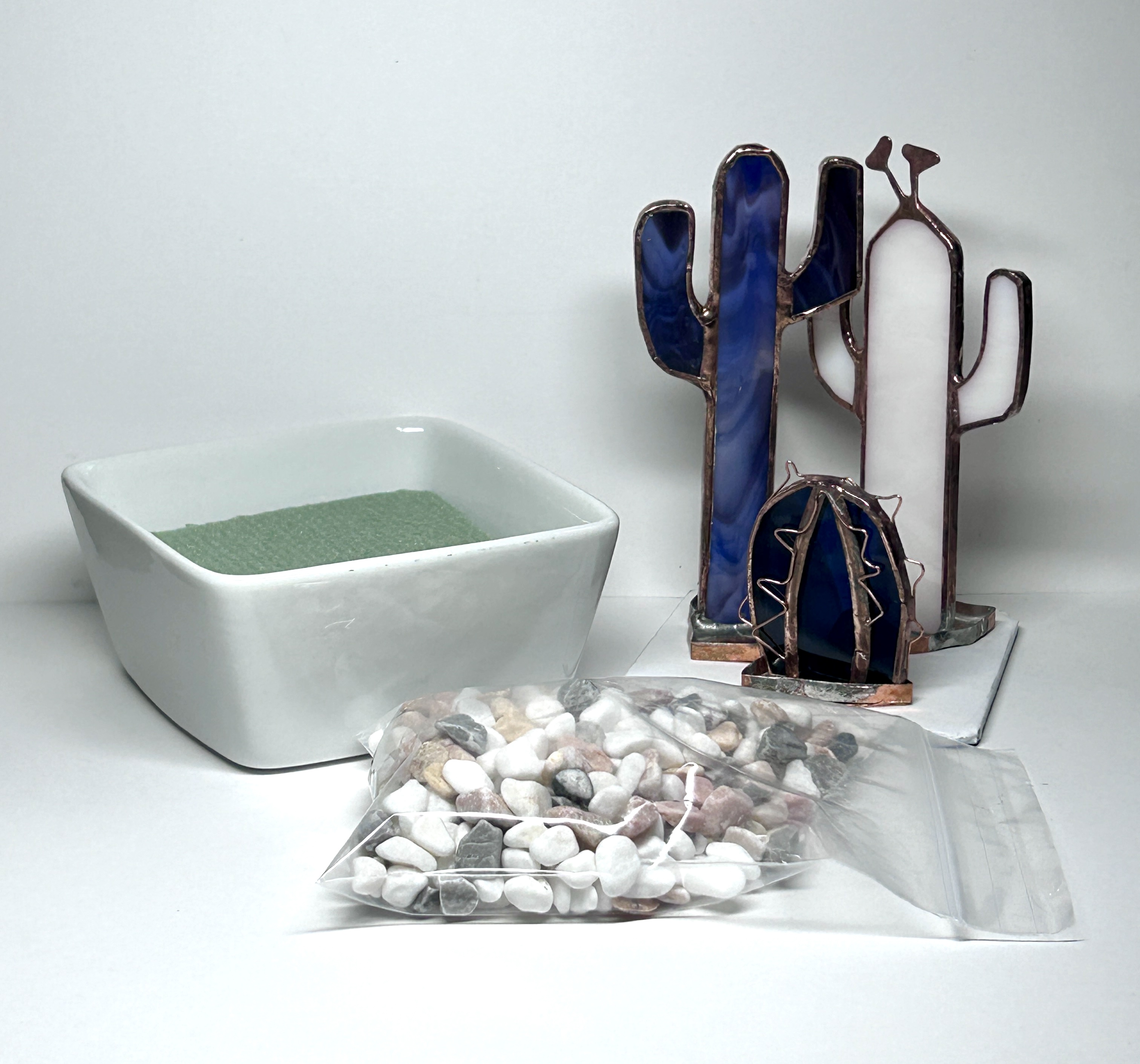 Stained Glass Cactus Decor