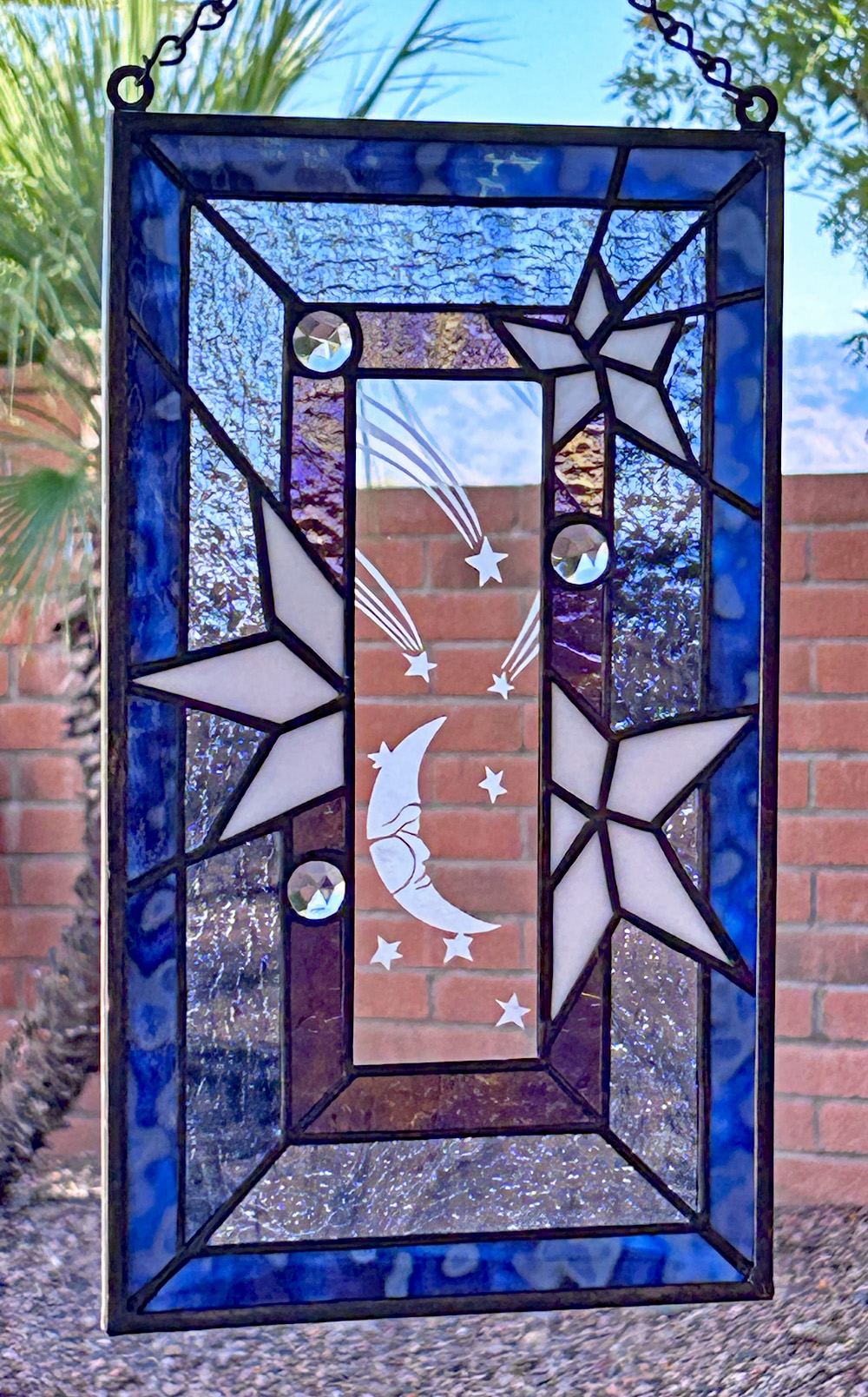 Celestial Stained Glass Panel