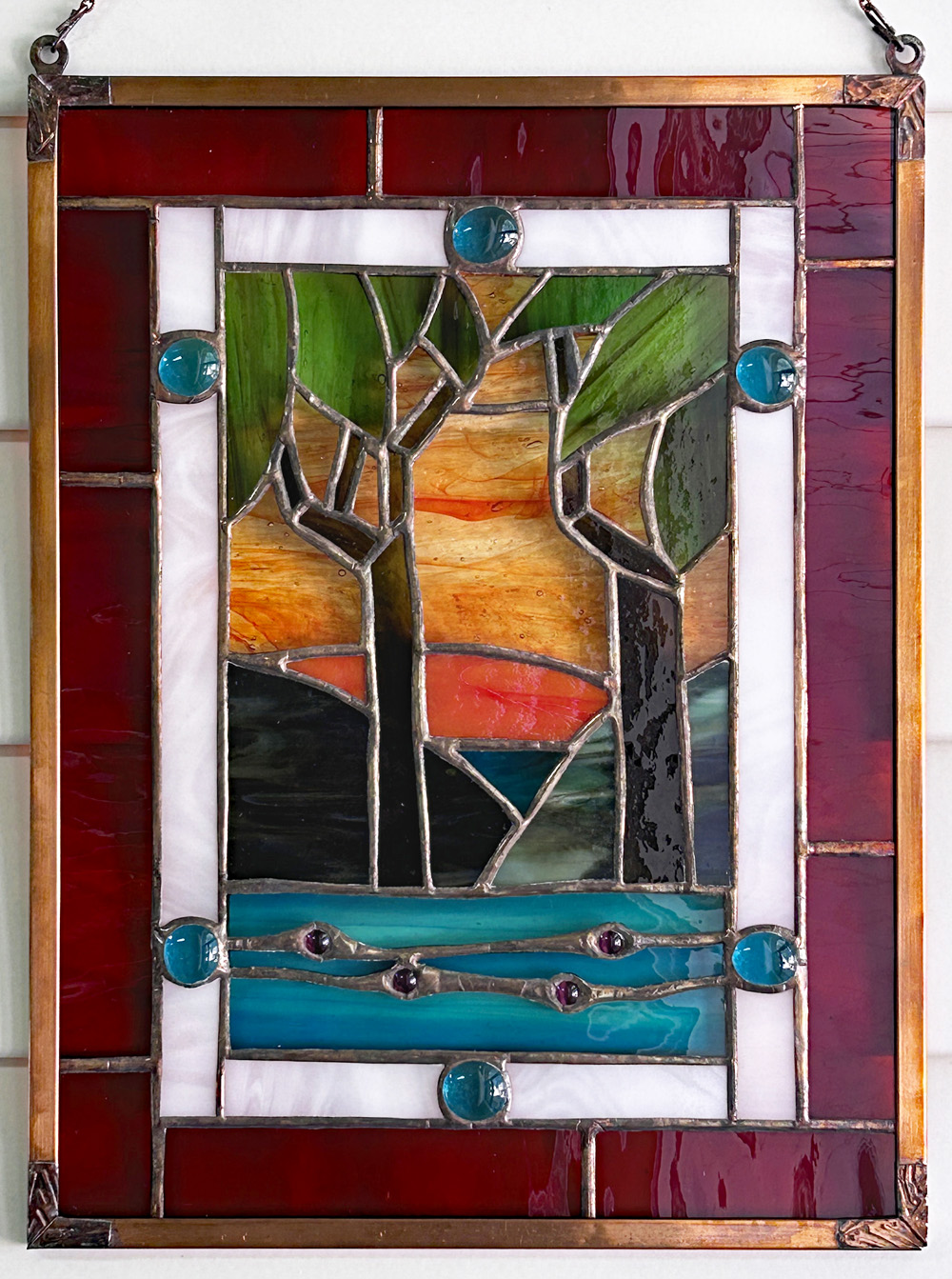 Stained Glass Landscape Panel