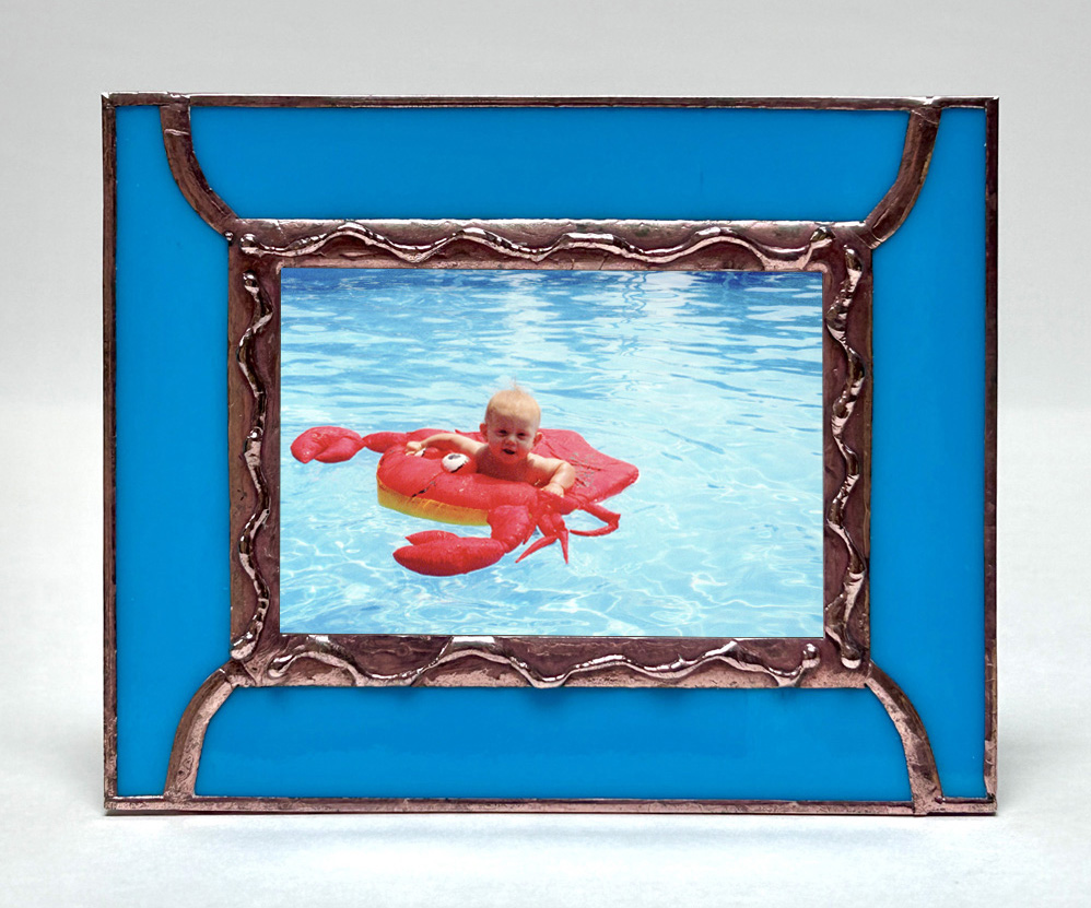 Blue Stained Glass Picture Frame