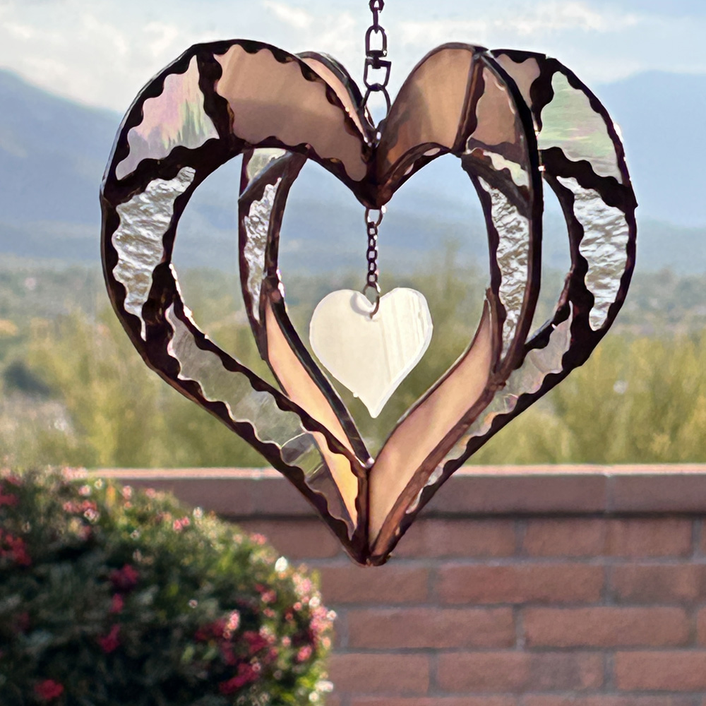Stained Glass Heart Spinner