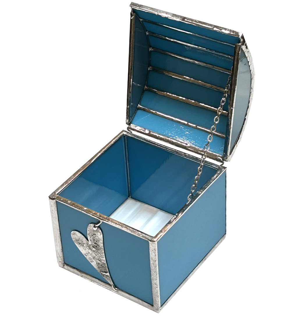 Blue Stained Glass Treasure Box