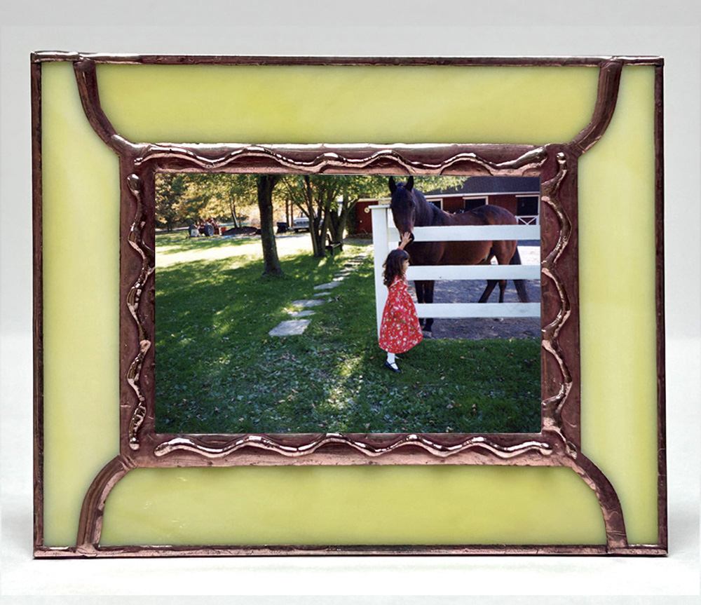 Vintage Style Stained Glass Photo Frame
