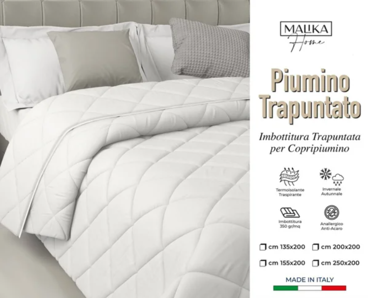 Piumino Trapuntato per Copripiumino Matrimoniale Invernale 350 g/mq