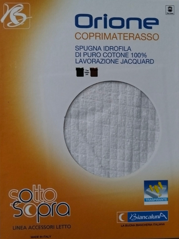Coprimaterasso Matrimoniale - lettino Biancaluna Orione in Spugna Jacquard in Puro Cotone
