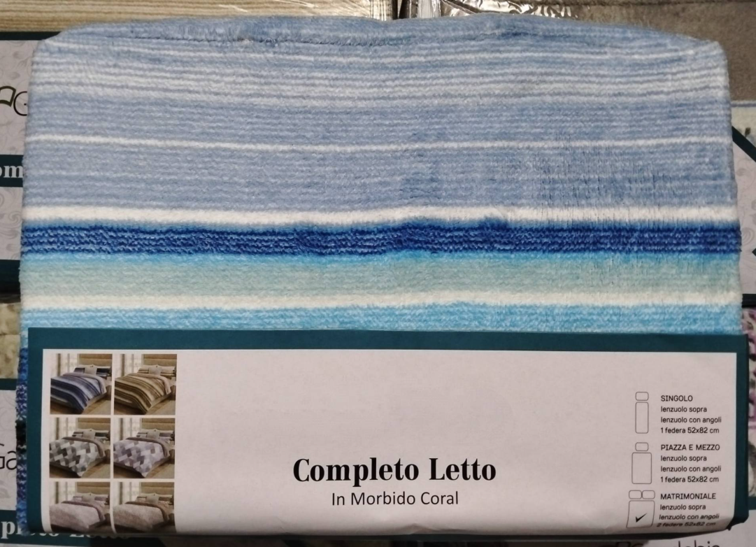 Completo letto matrimoniale in pile coral