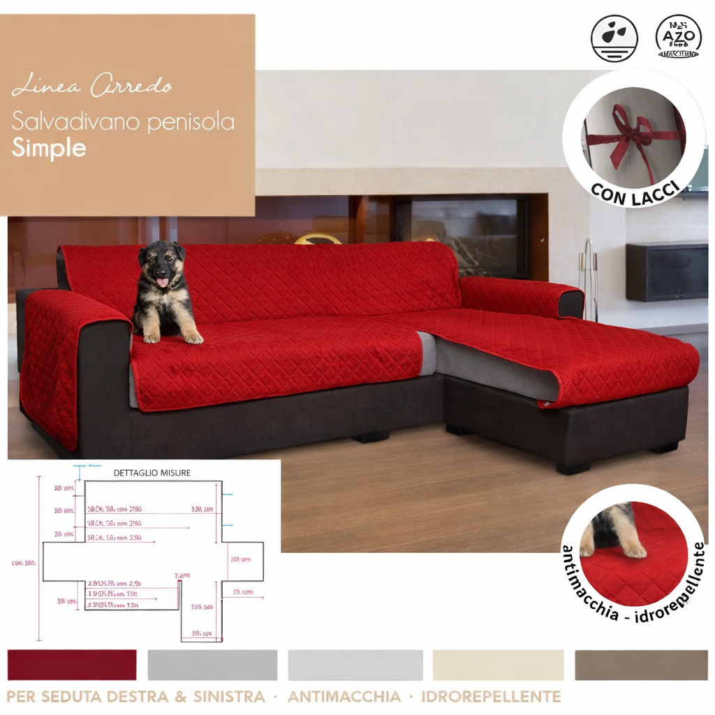 Salvadivano con penisola Simple impermeabile e trapuntato