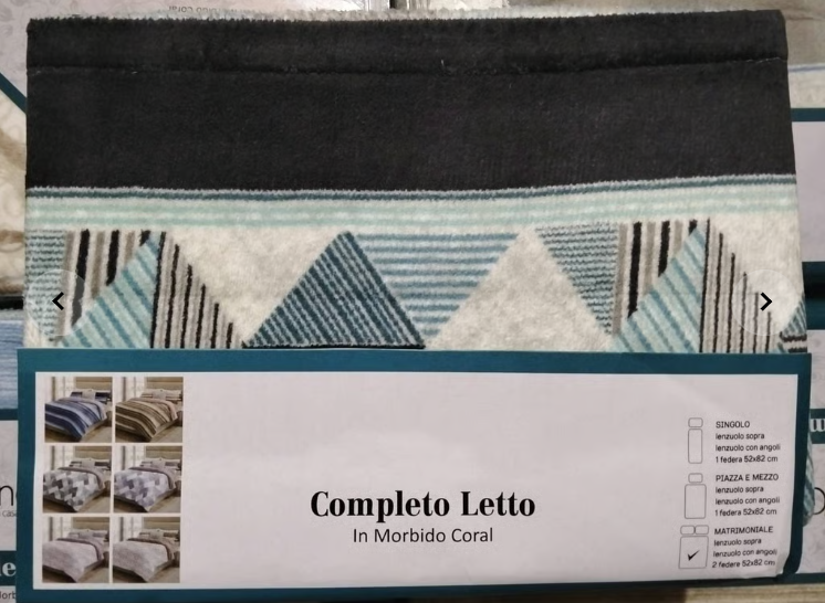 Completo letto matrimoniale in pile coral