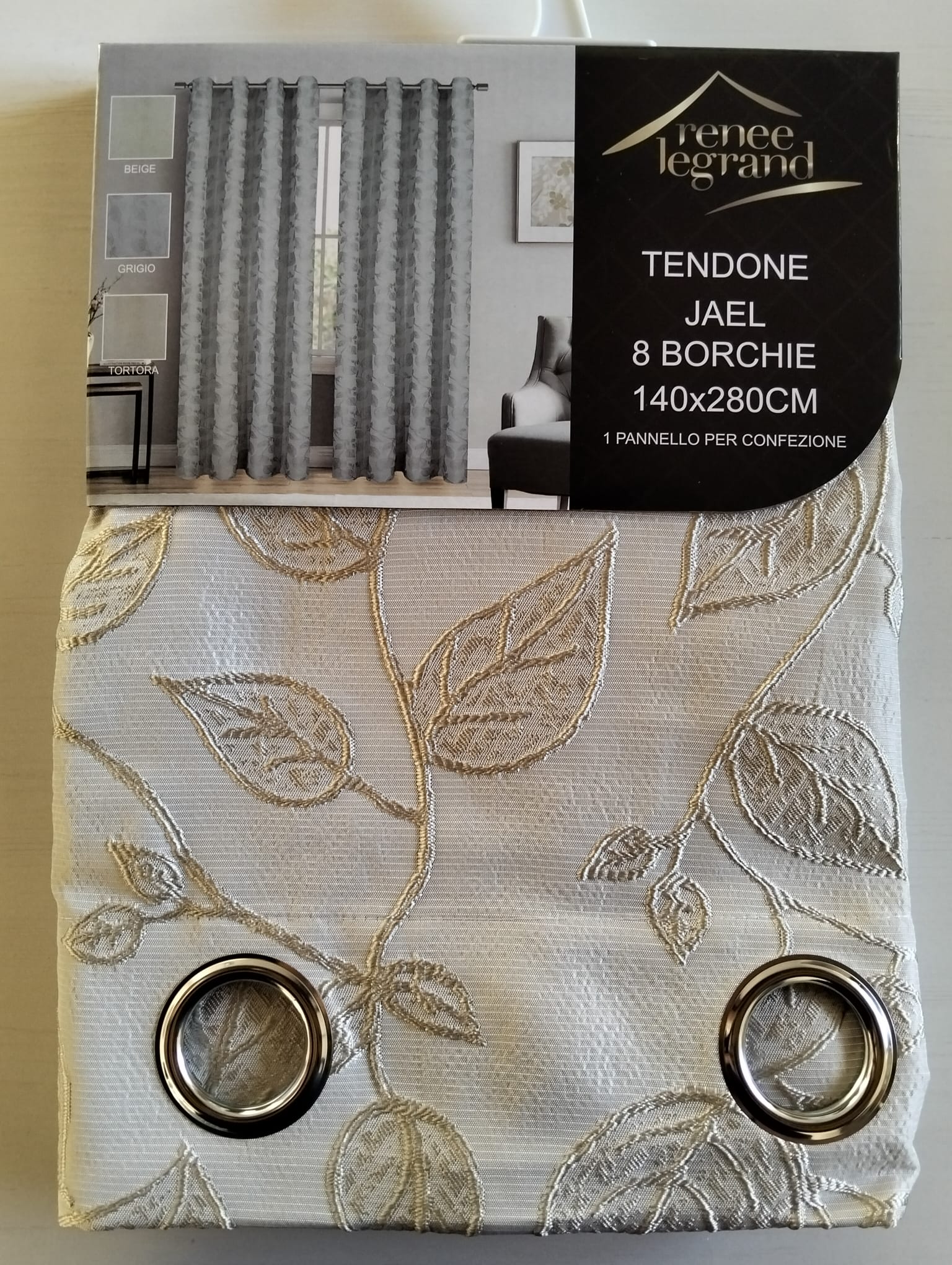 Tenda arredo Jael con 8 borchie 140x280 cm – Renee Legrand