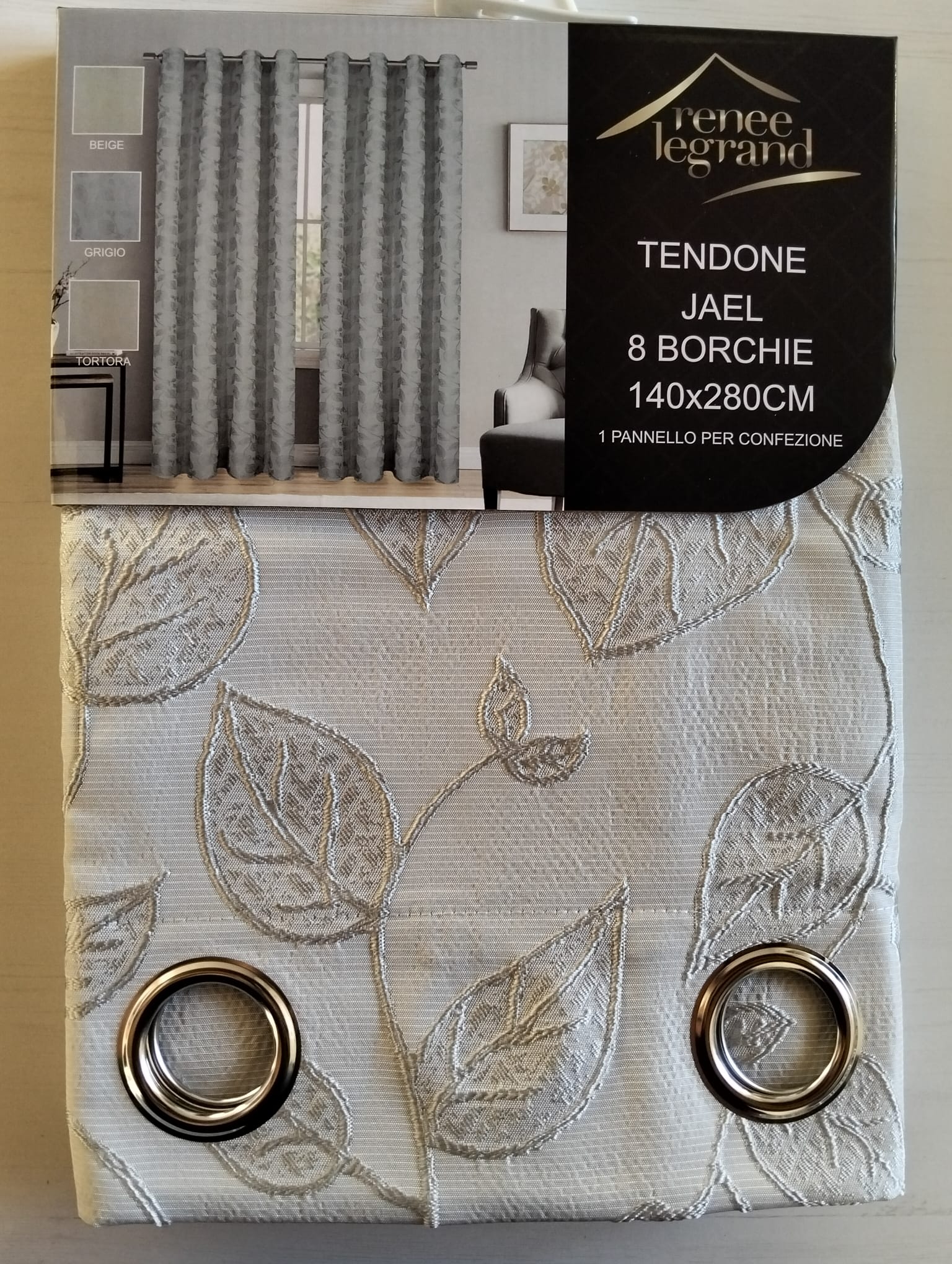 Tenda arredo Jael con 8 borchie 140x280 cm – Renee Legrand